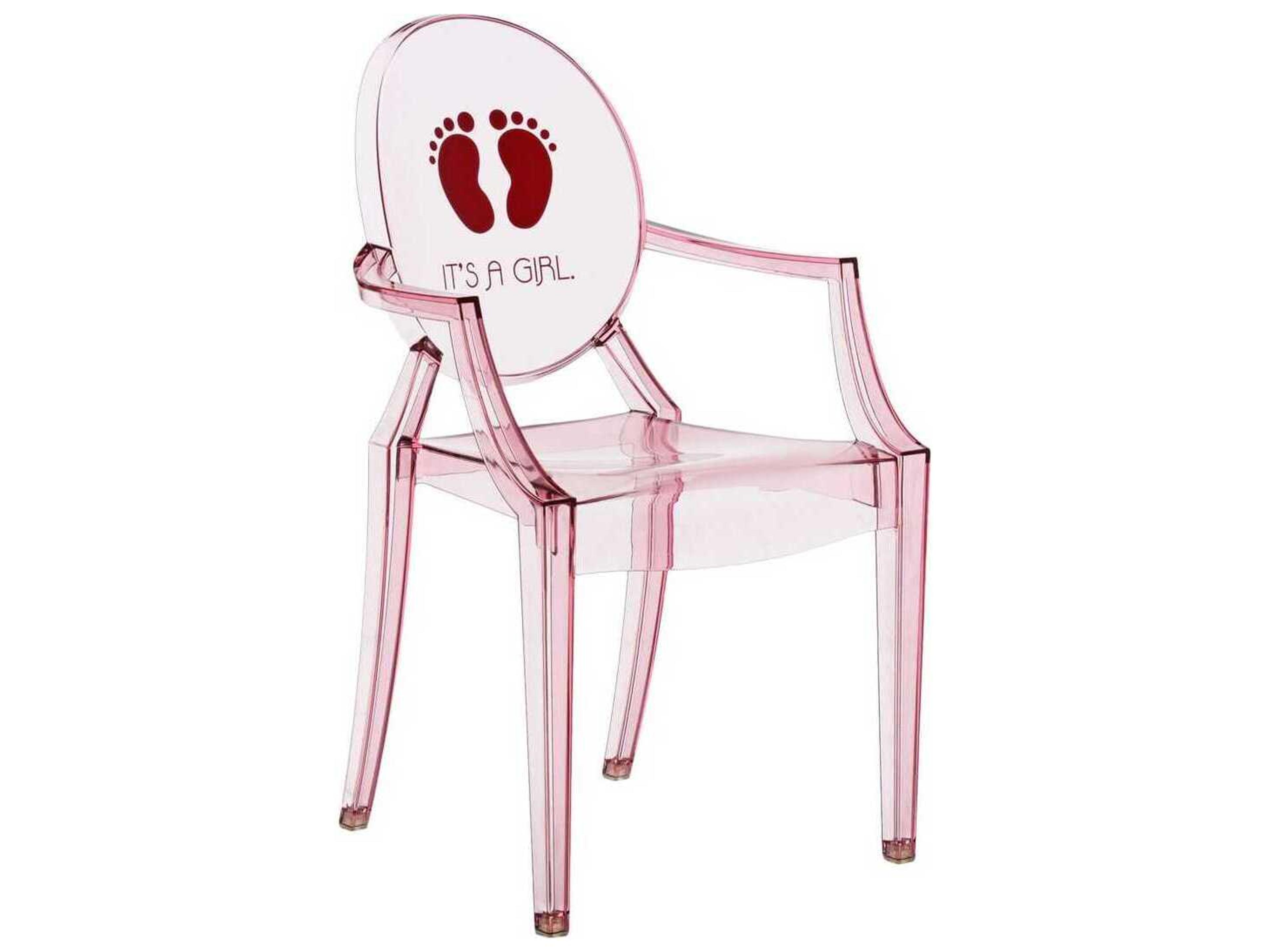 Kartell Lou Ghost Pink Arm Dining Chair