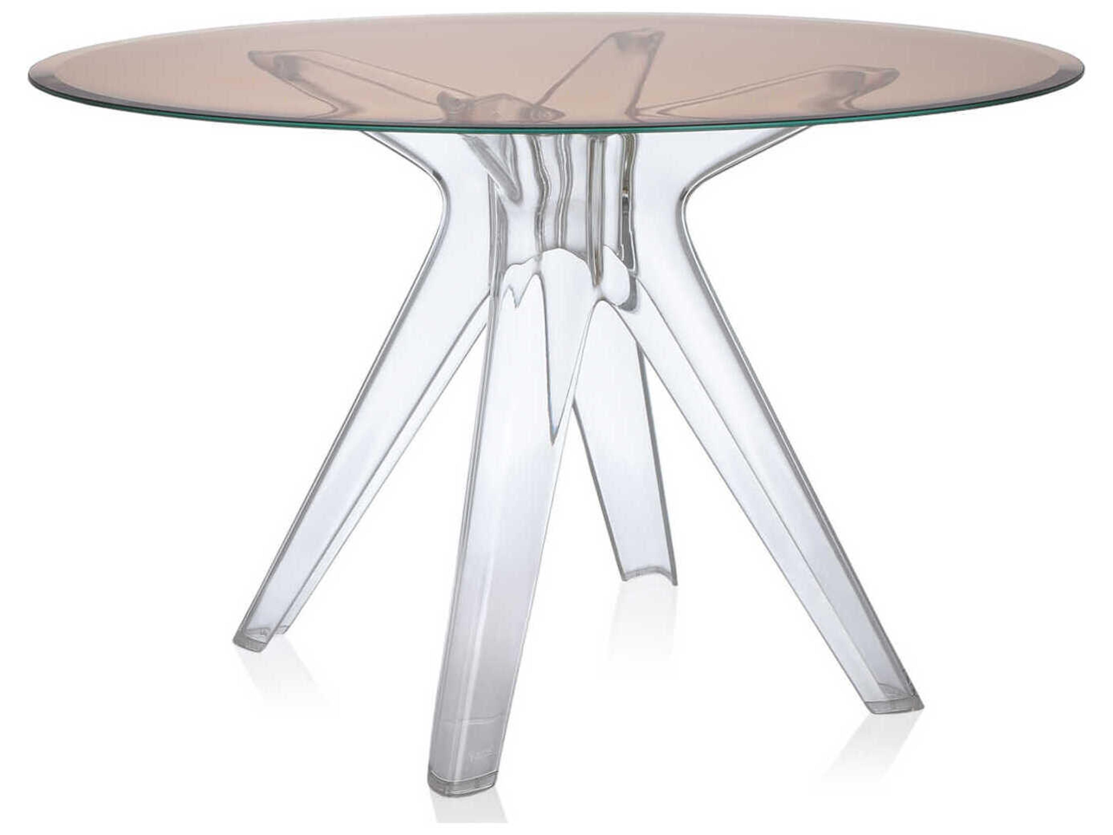 Kartell Sir Gio Round Plastic Pink Transparent Dining Table