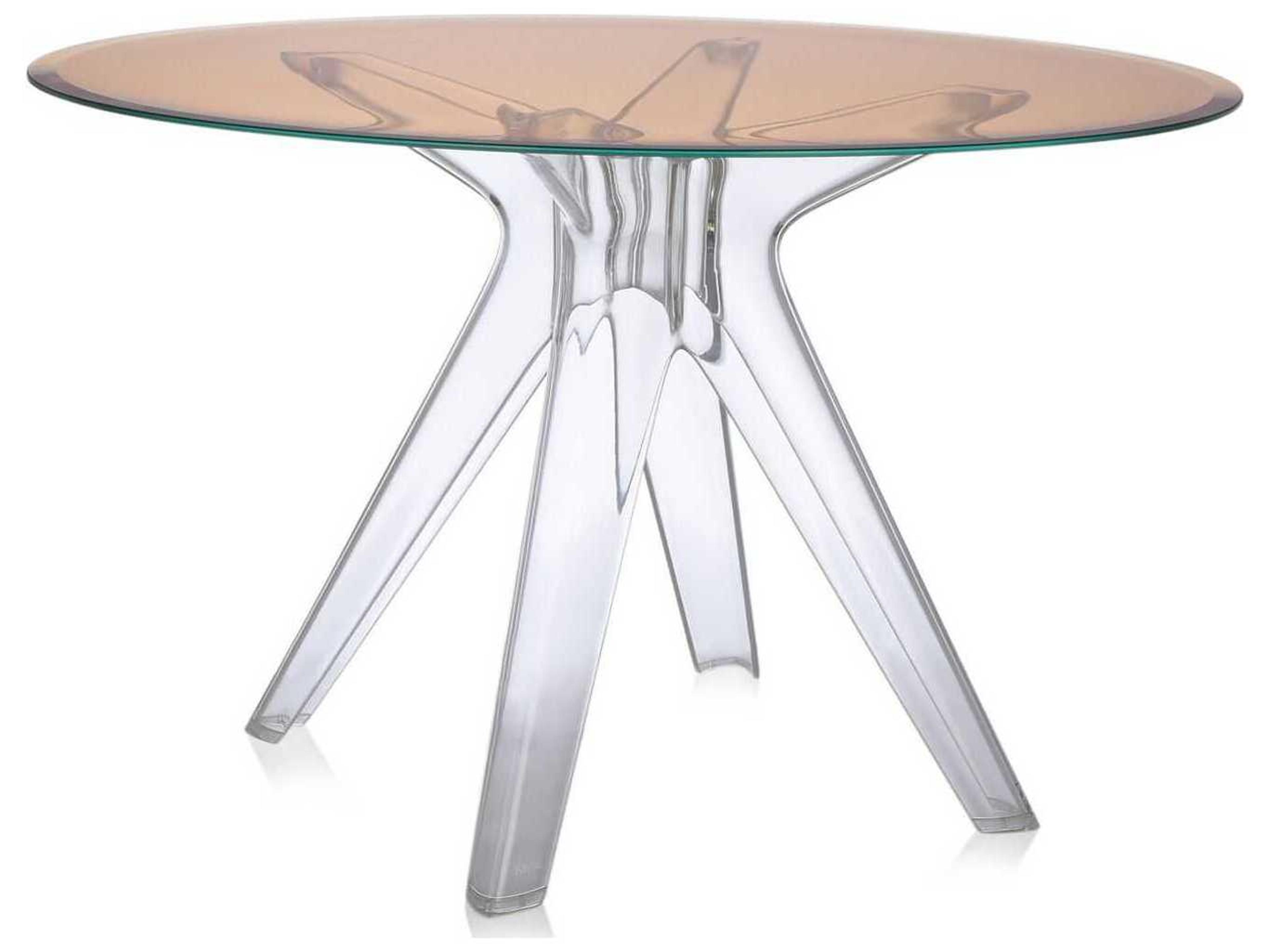 Kartell Sir Gio Round Plastic Bronze Transparent Dining Table