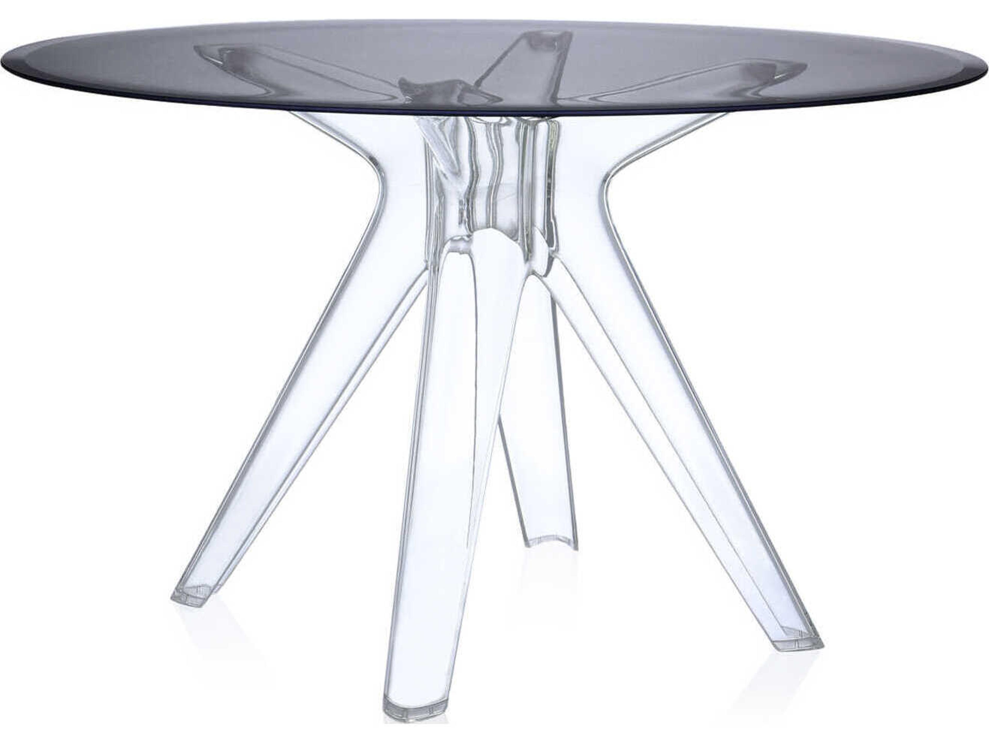 Kartell Sir Gio Round Plastic Smoke Transparent Dining Table