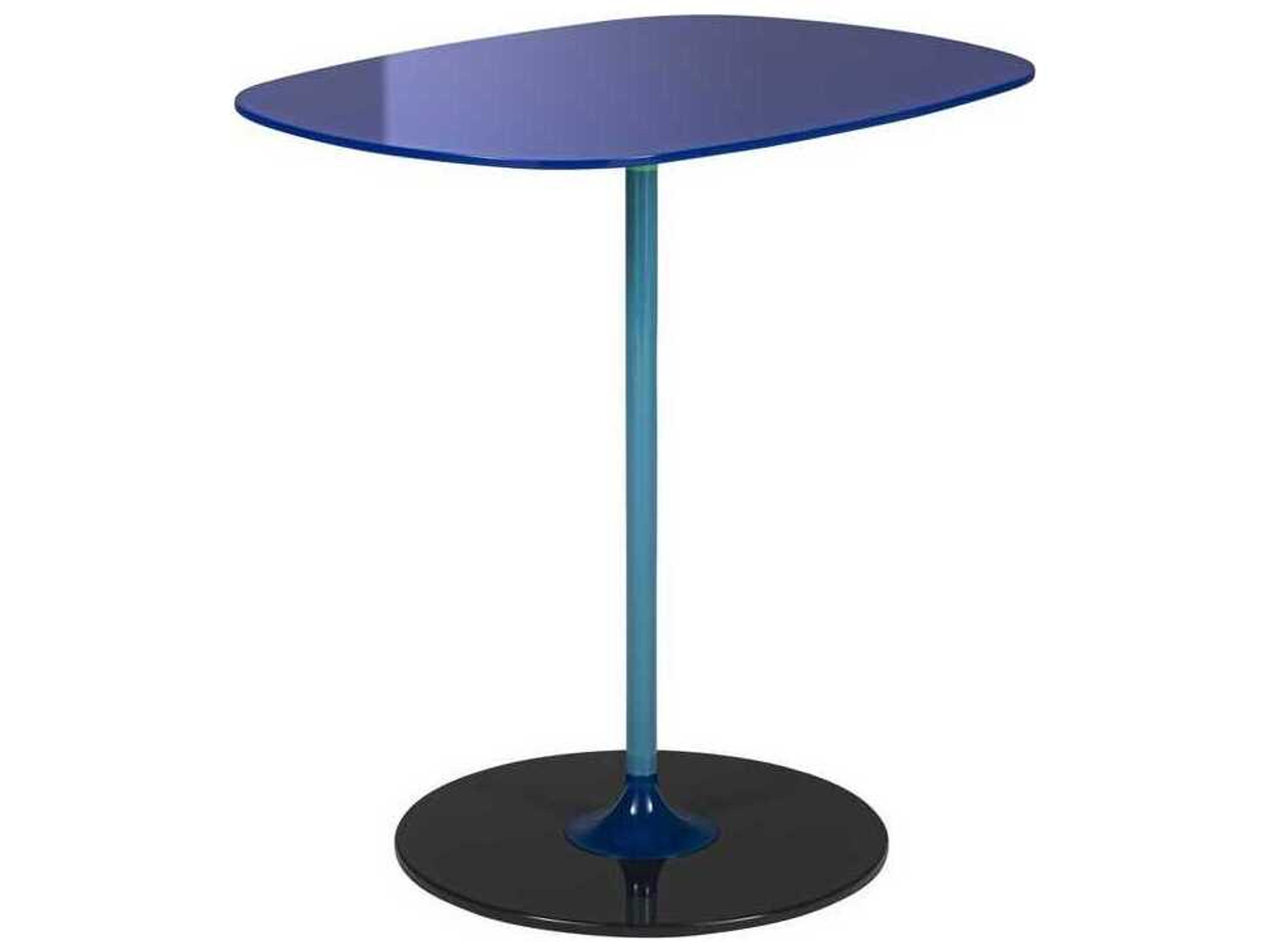 Kartell Thierry Rectangular Glass Blue End Table