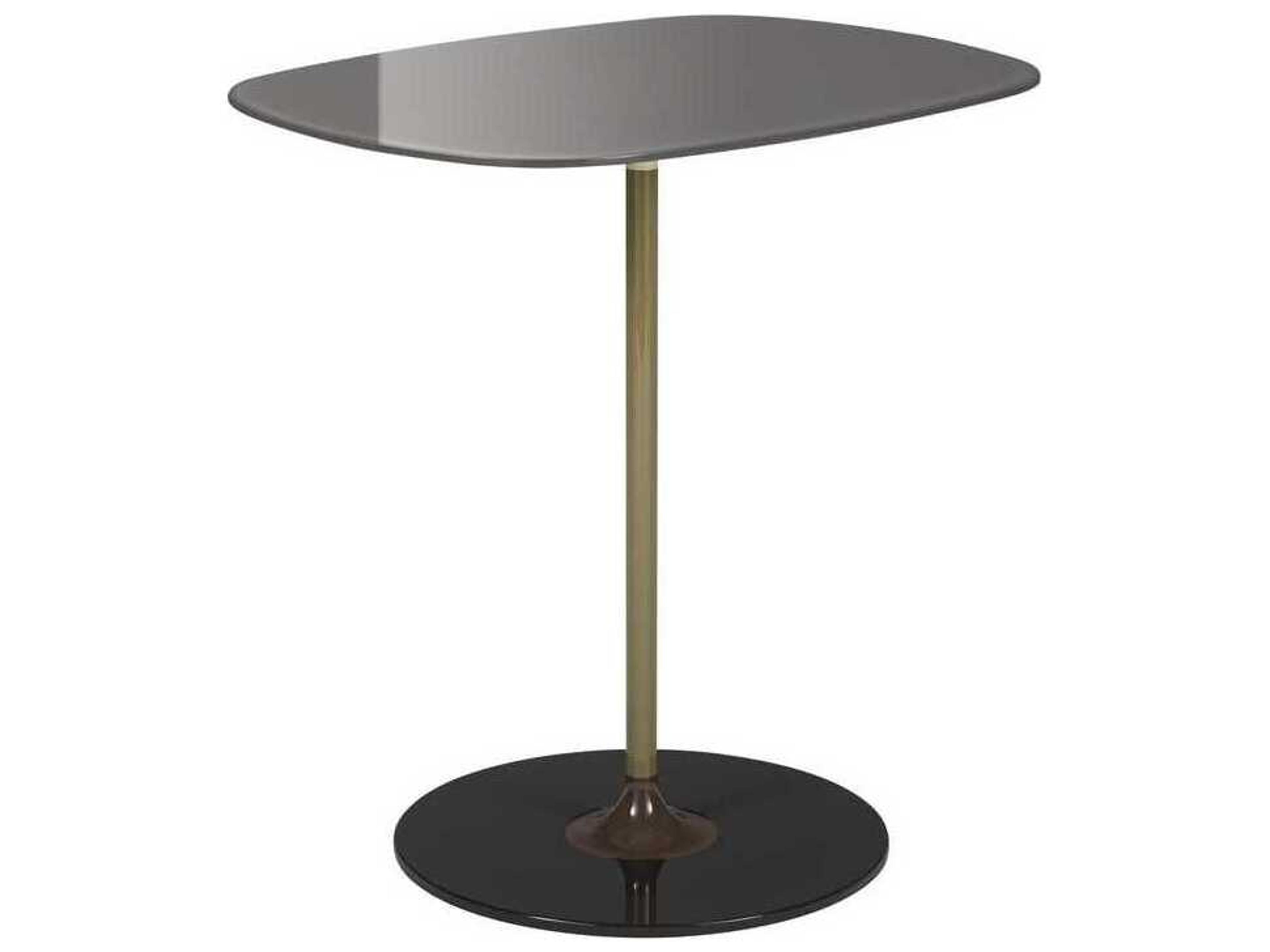 Kartell Thierry Rectangular Glass Gray End Table