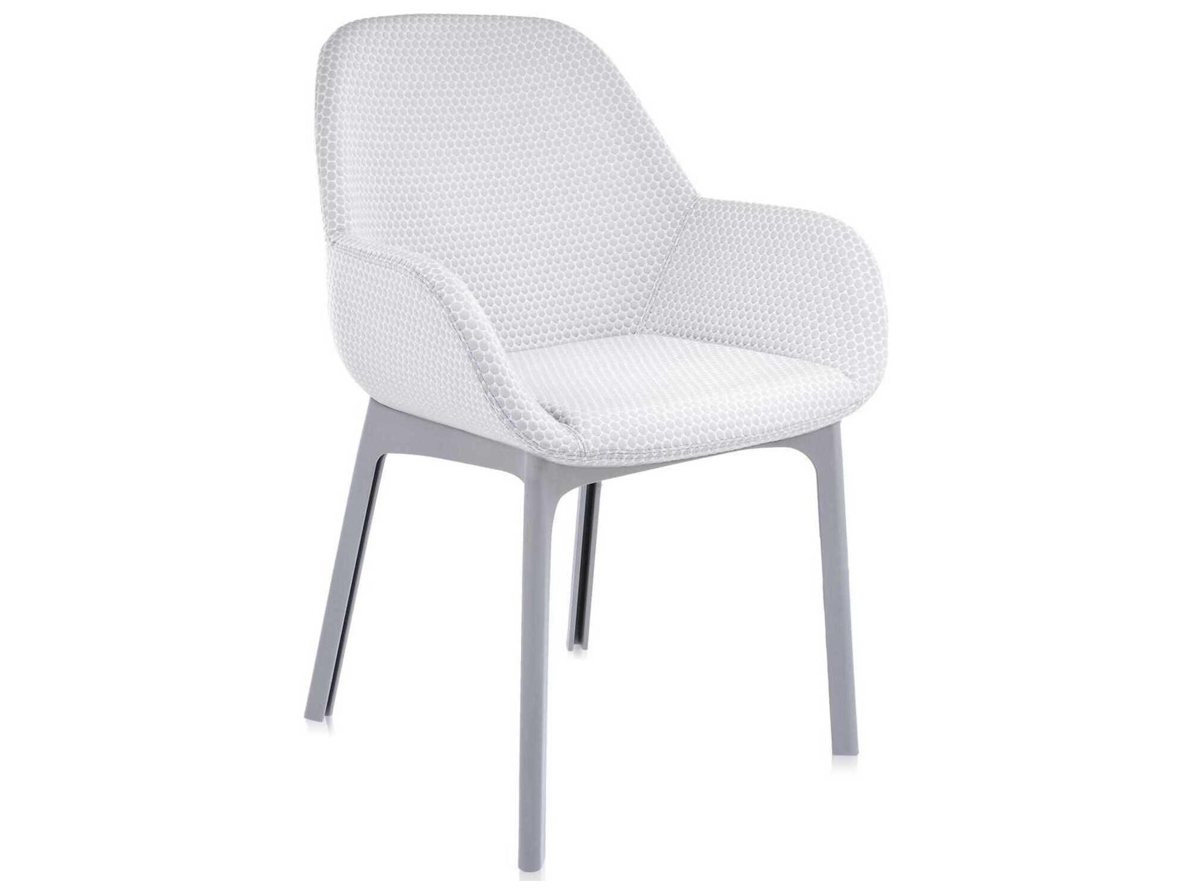 Kartell Clap Gray Upholstered Arm Dining Chair