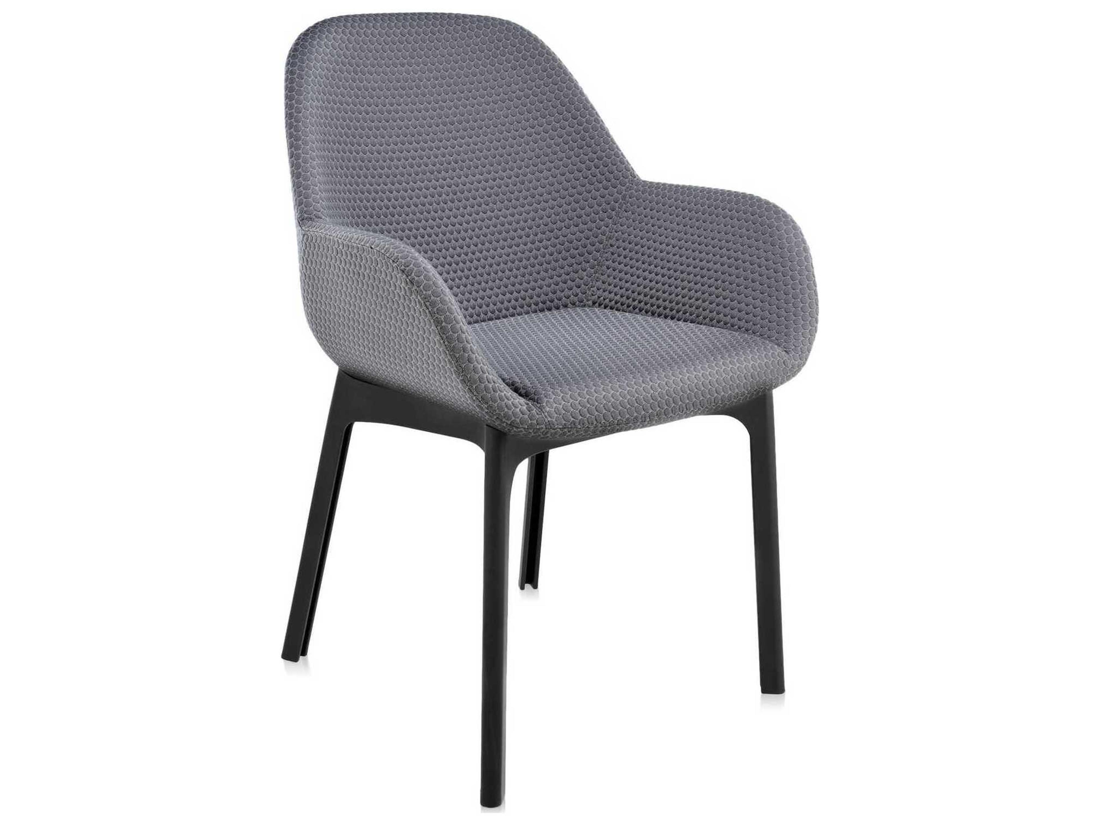Kartell Clap Black Upholstered Arm Dining Chair
