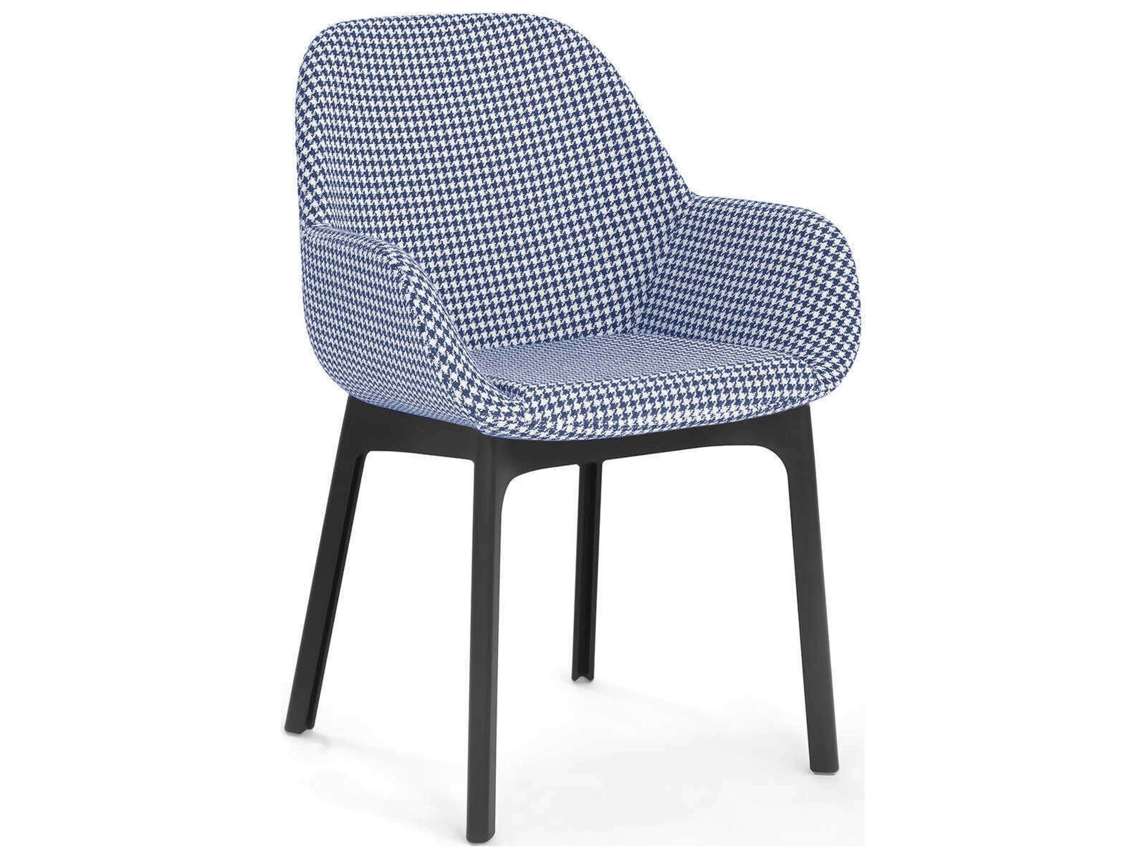 Kartell Clap Black Upholstered Arm Dining Chair
