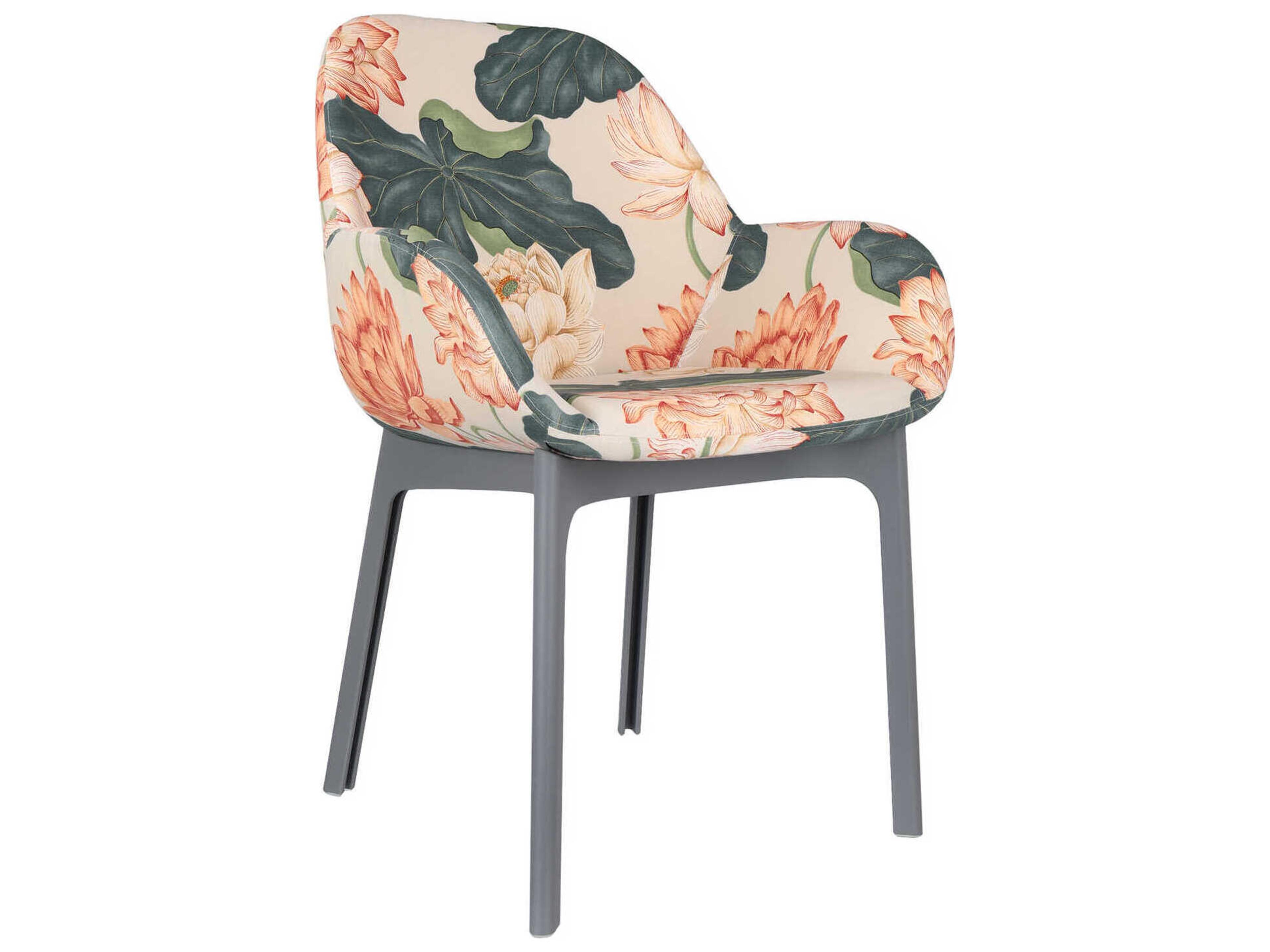 Kartell Clap Green Upholstered Arm Dining Chair