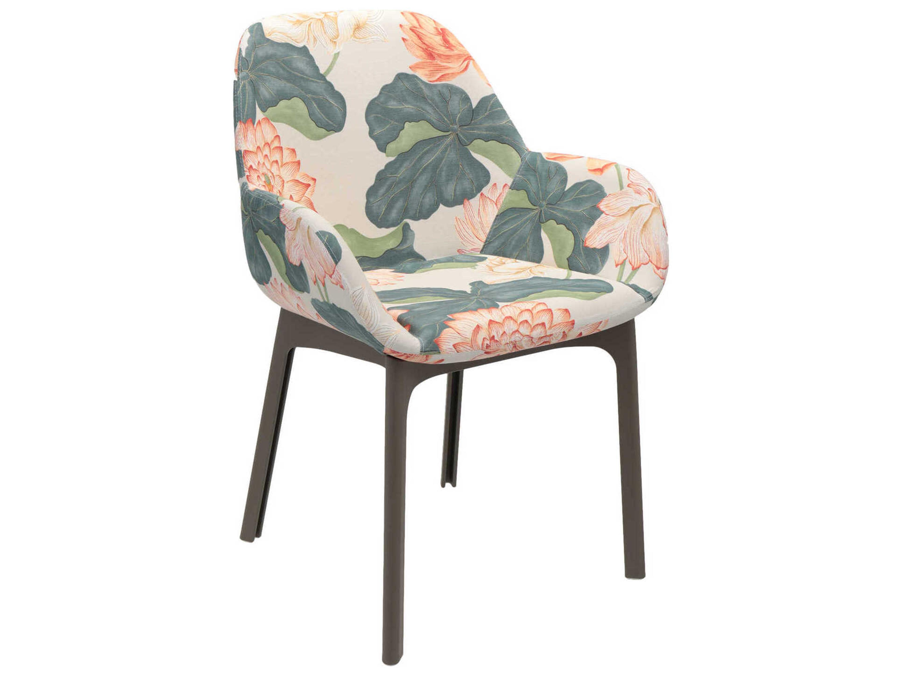 Kartell Clap Green Upholstered Arm Dining Chair