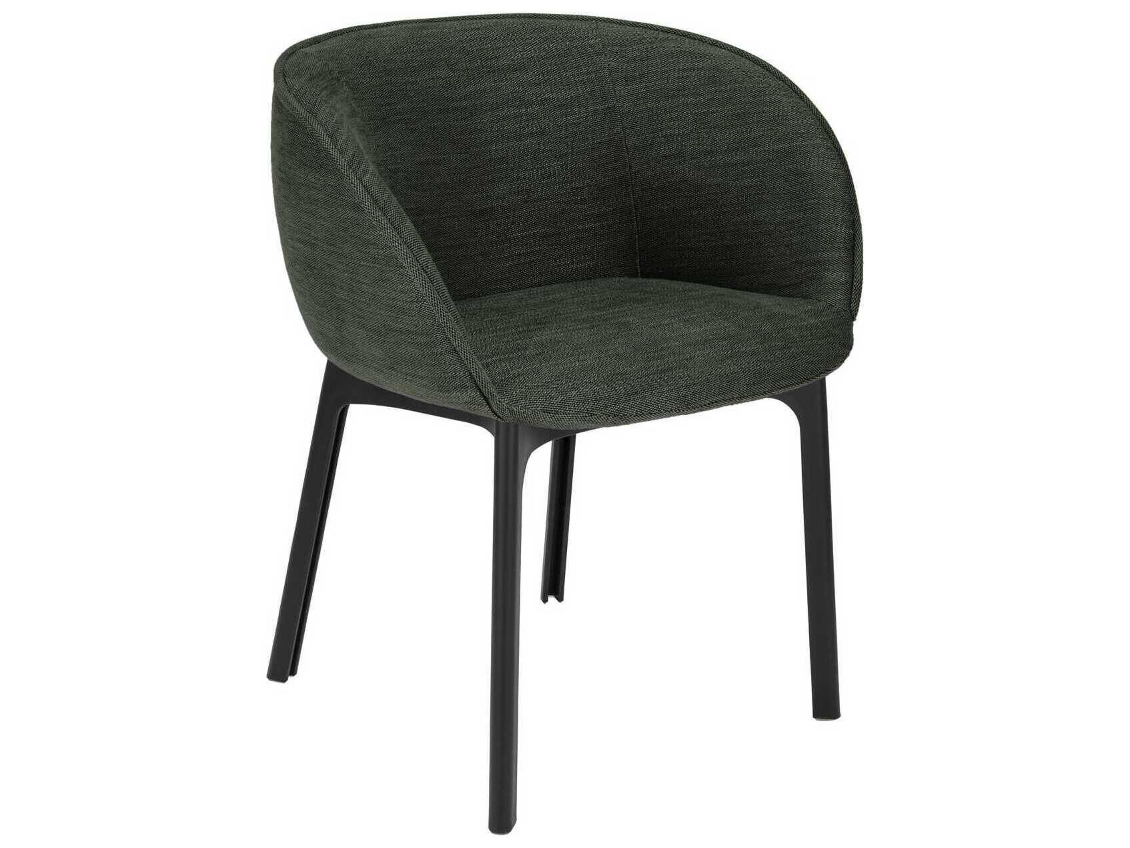 Kartell Charla Black Upholstered Arm Dining Chair