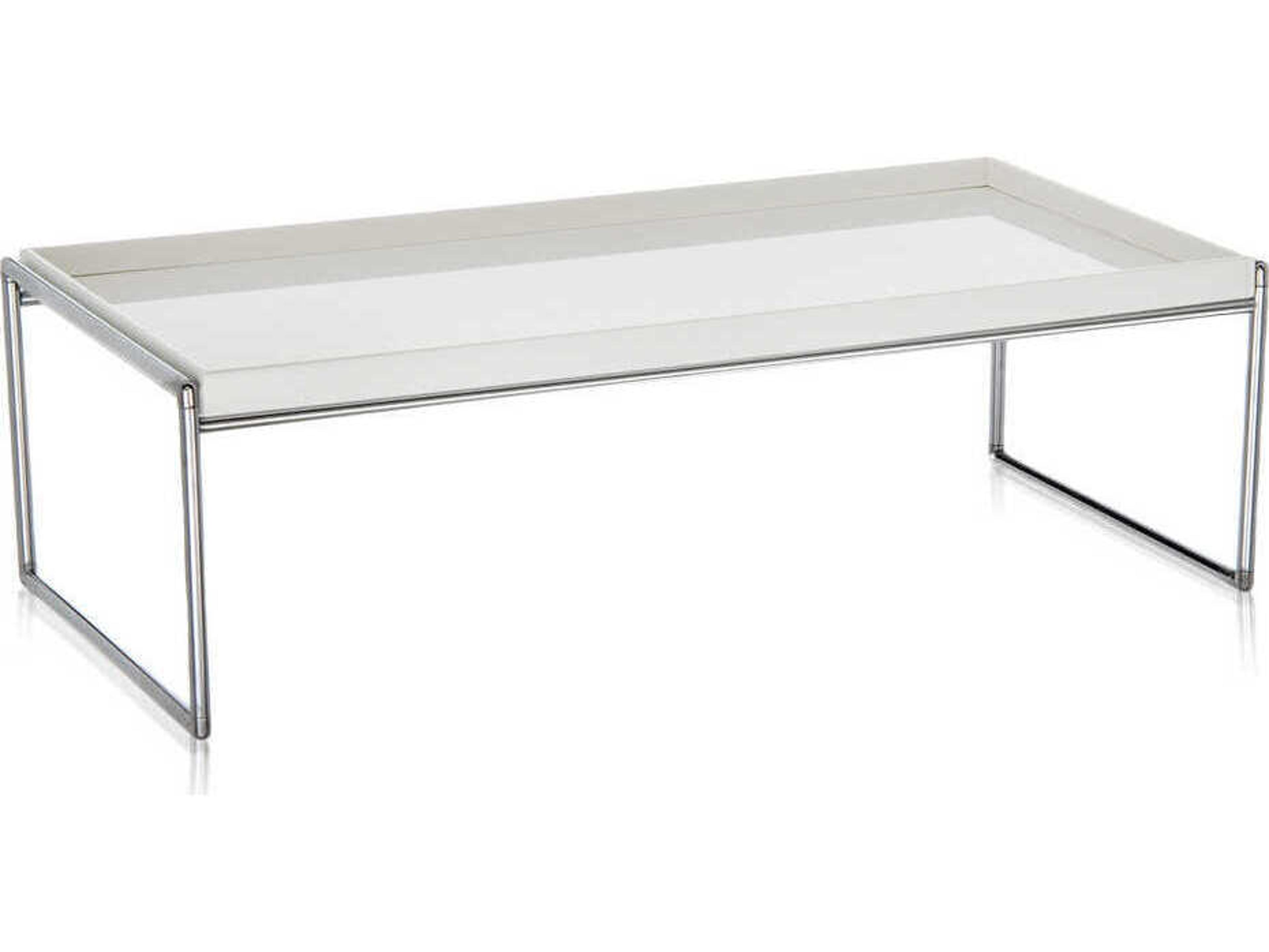 Kartell Trays Rectangular Plastic White Coffee Table