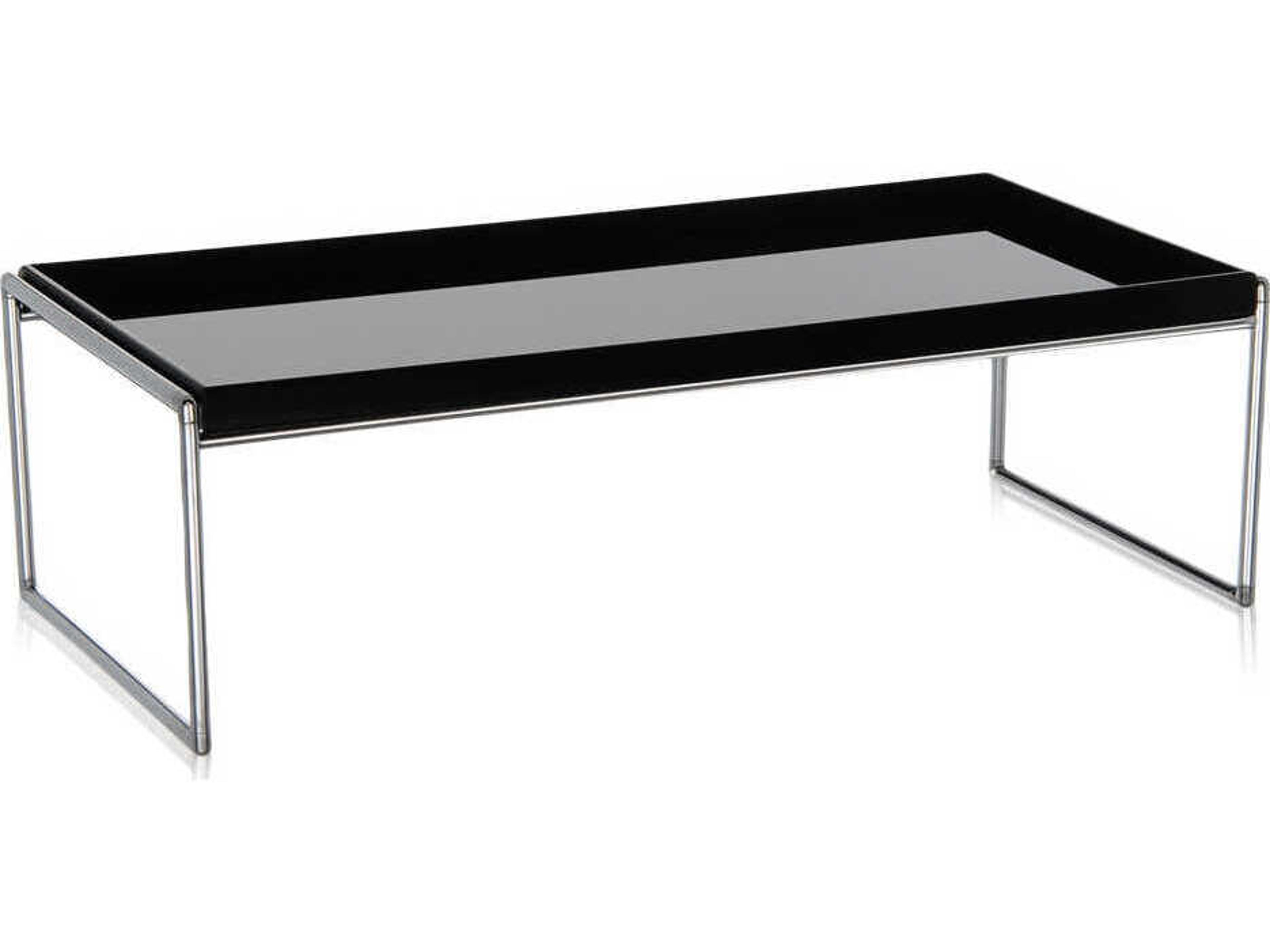 Kartell Trays Rectangular Plastic Black Coffee Table