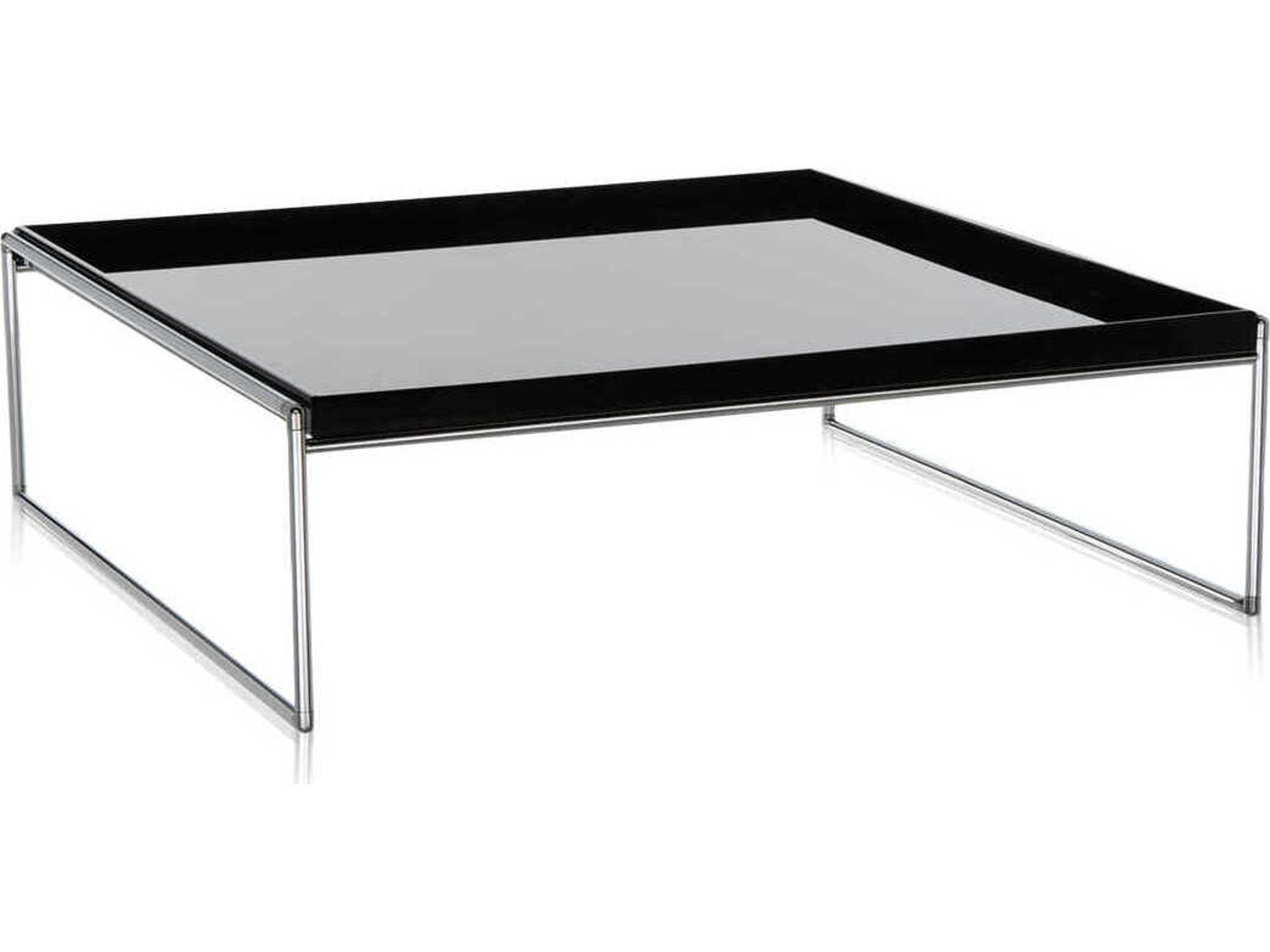 Kartell Trays Square Plastic Black Coffee Table