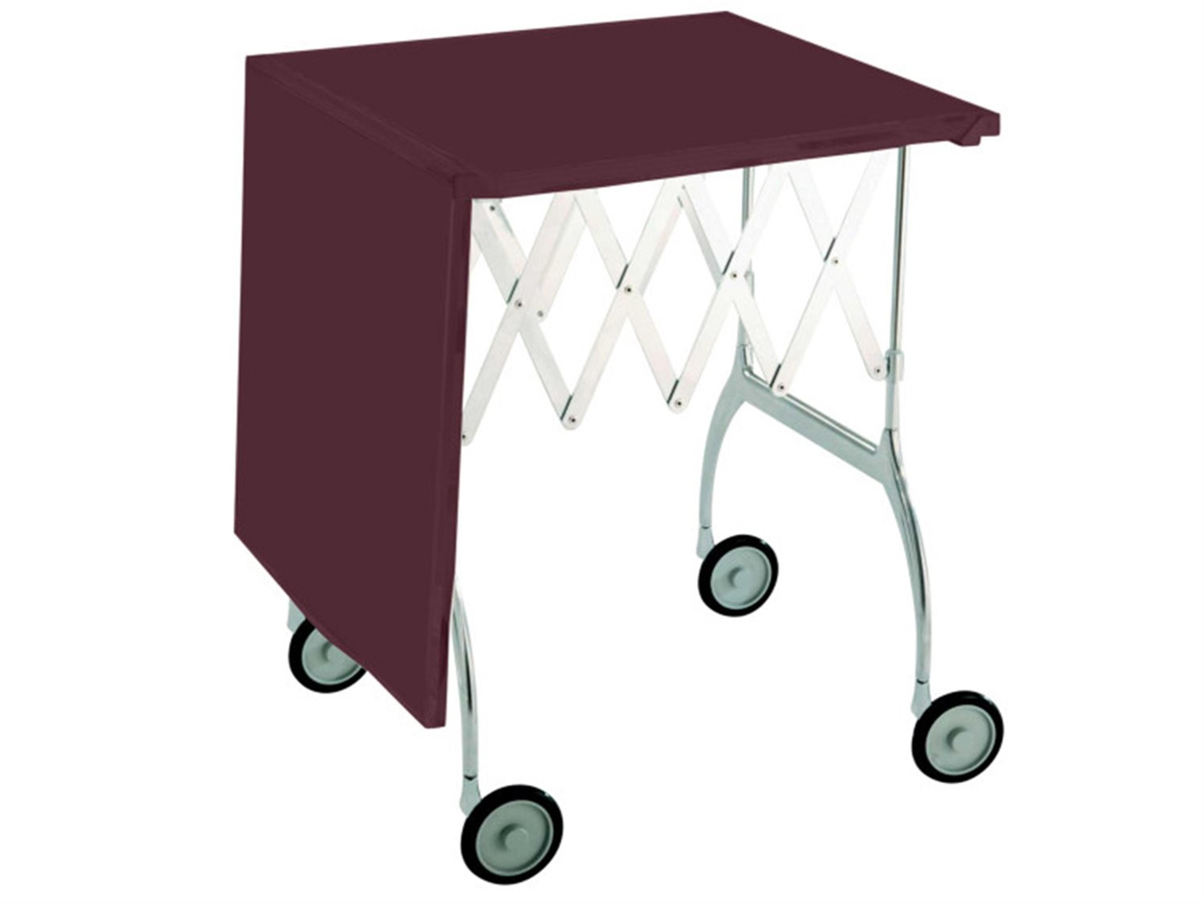 Kartell Battista Purple Plum Chrome Bar Cart