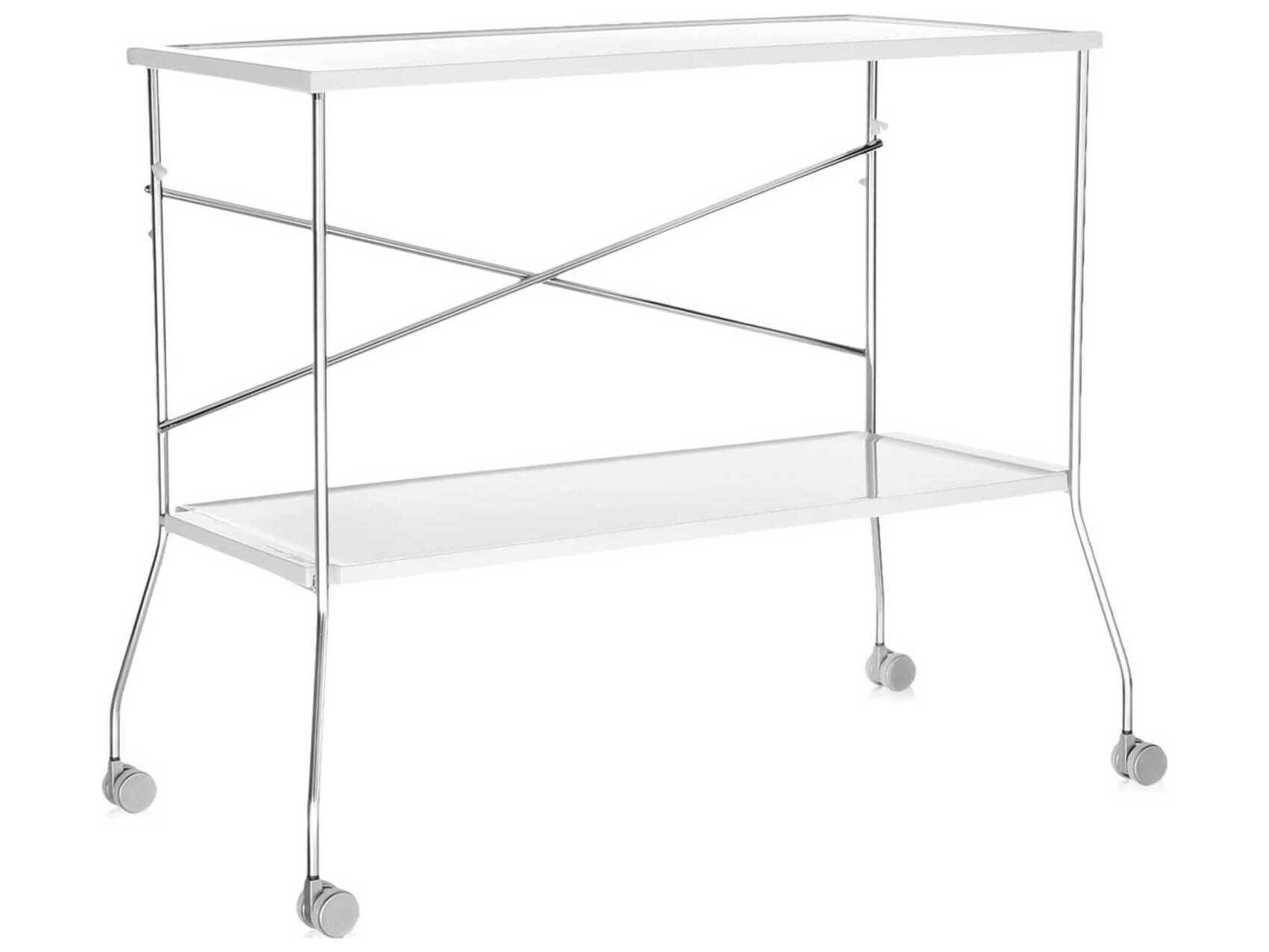 Kartell Flip Silver White Bar Cart
