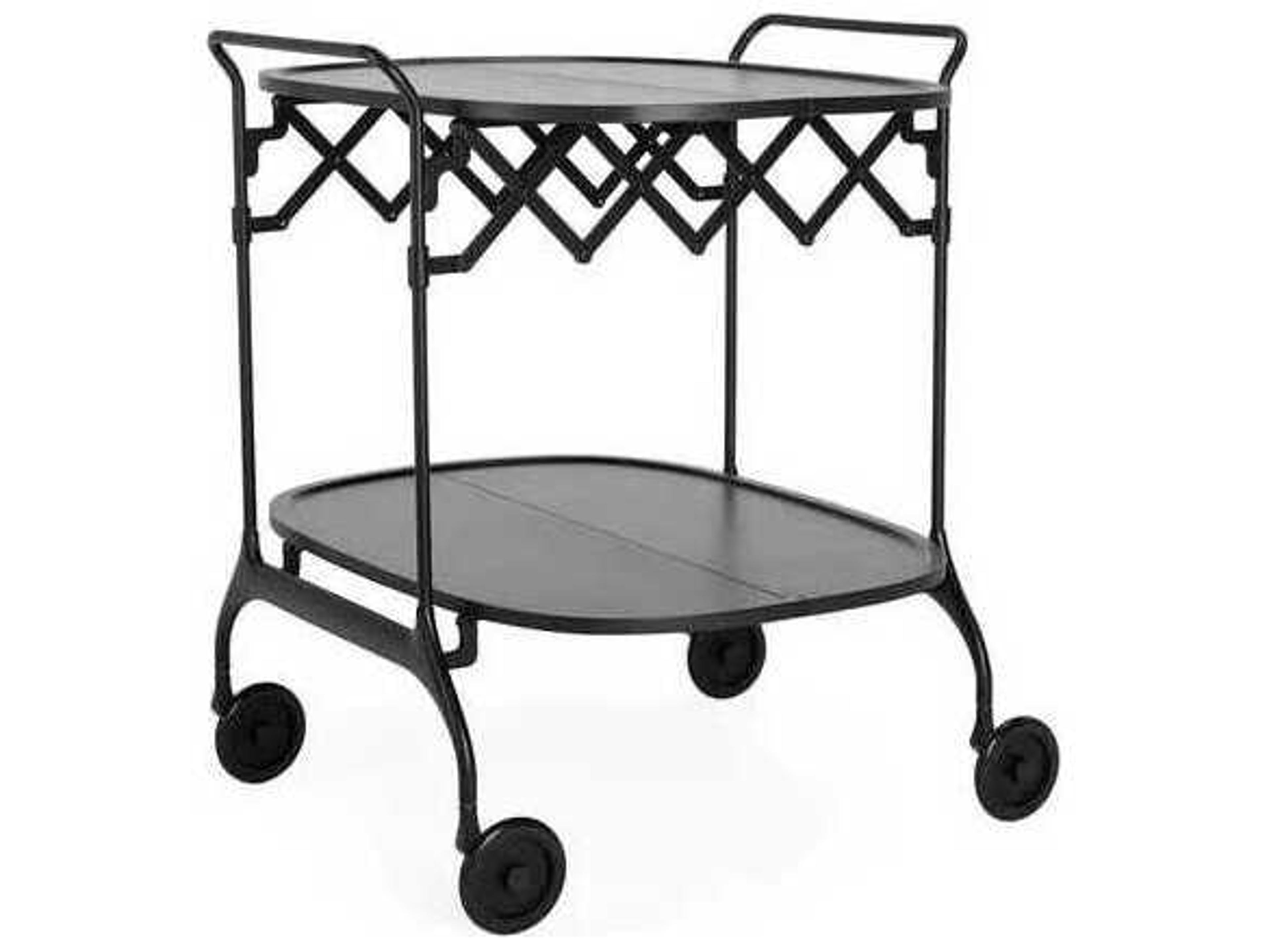 Kartell Gastone 26.75" Folding Trolley Table in Matte Black