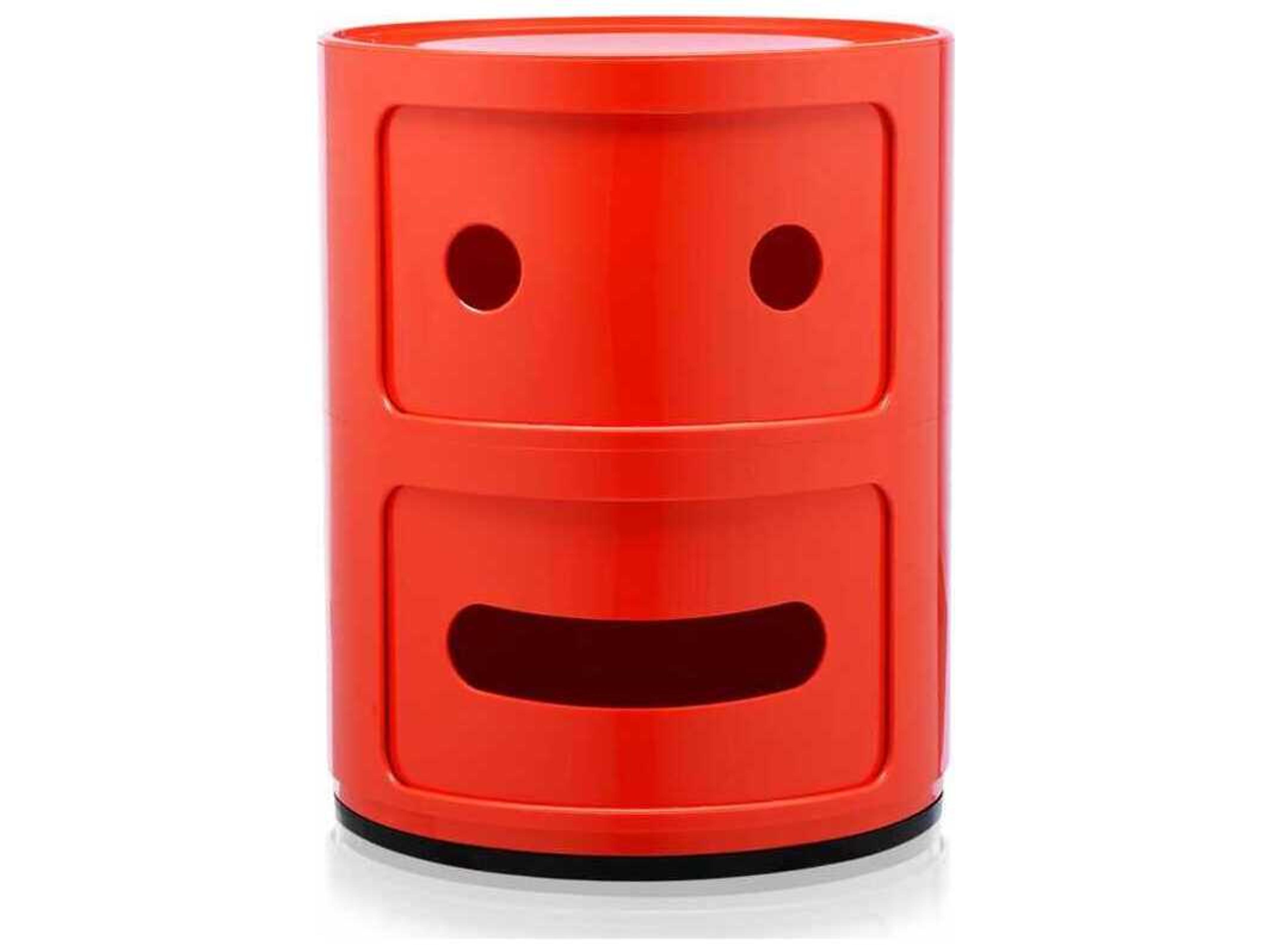 Kartell Componibili Smile Red "straight Face" File Cabinet