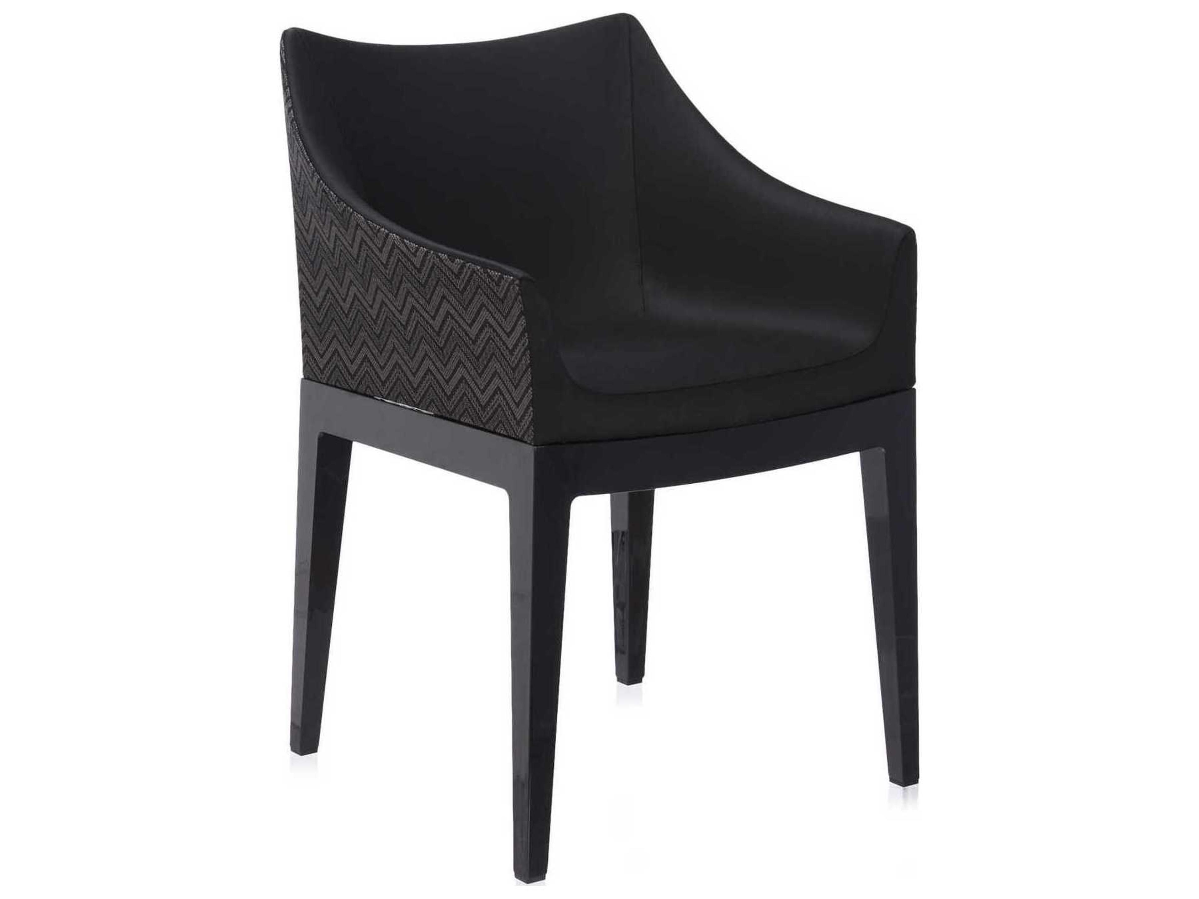 Kartell Madame Black Upholstered Arm Dining Chair