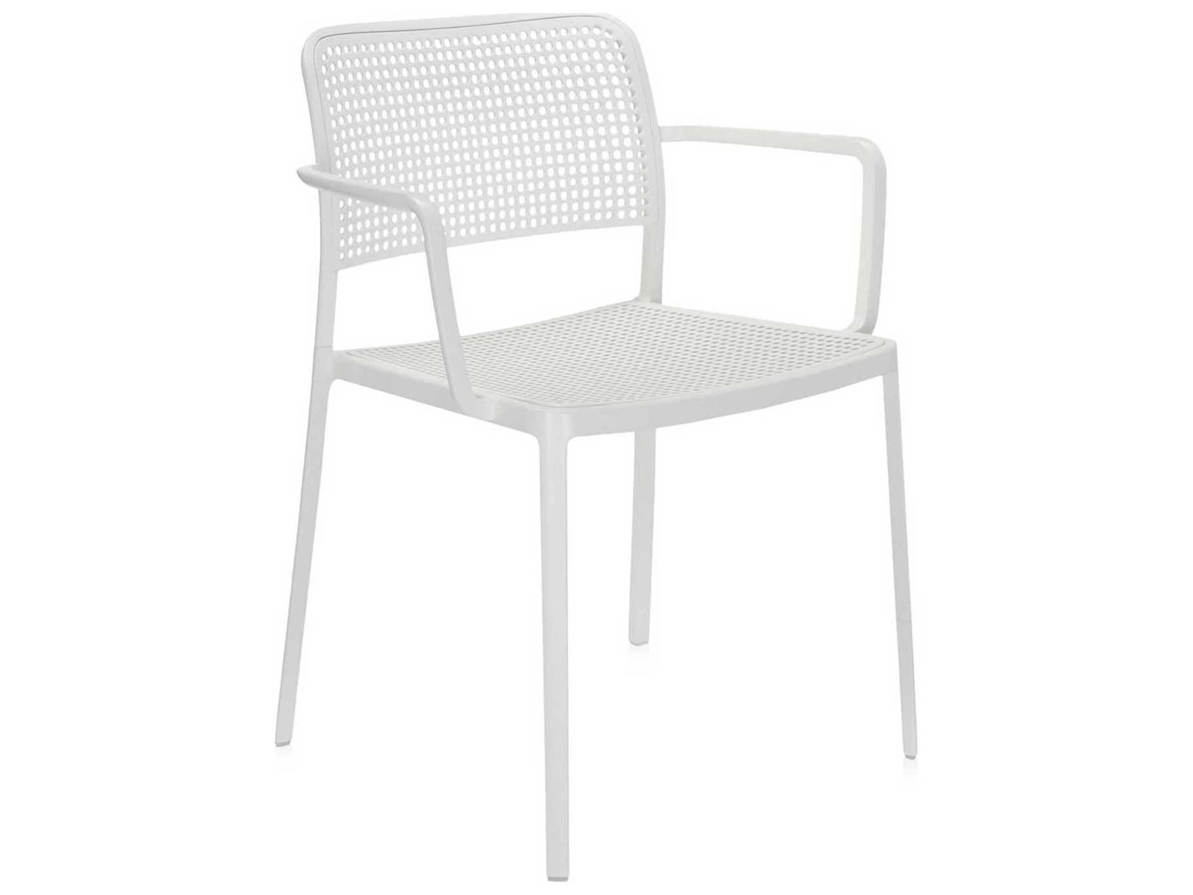 Kartell Audrey White Arm Dining Chair  (Sold in 2)