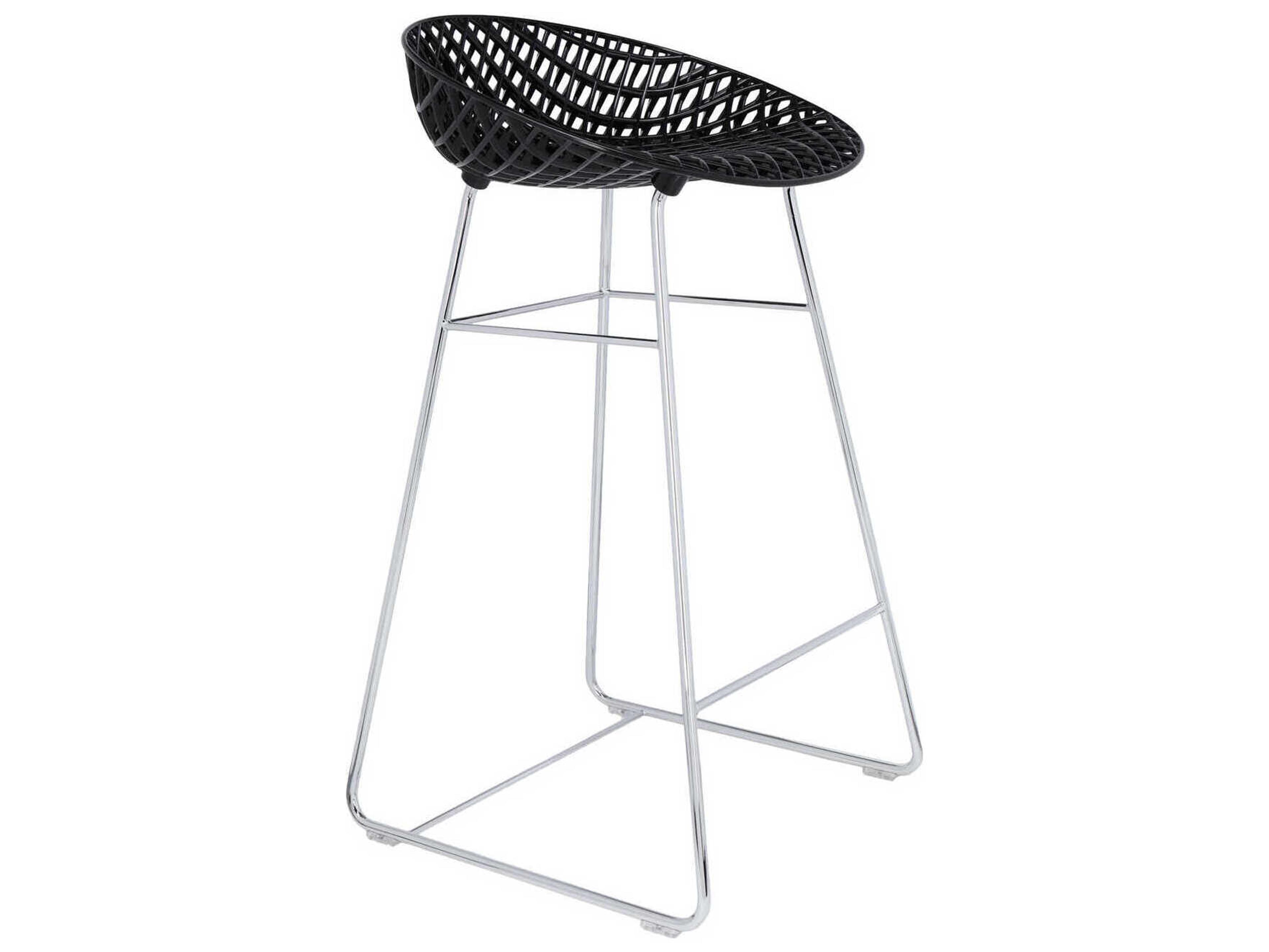 Kartell Smatrik Black And Chrome Counter Stool