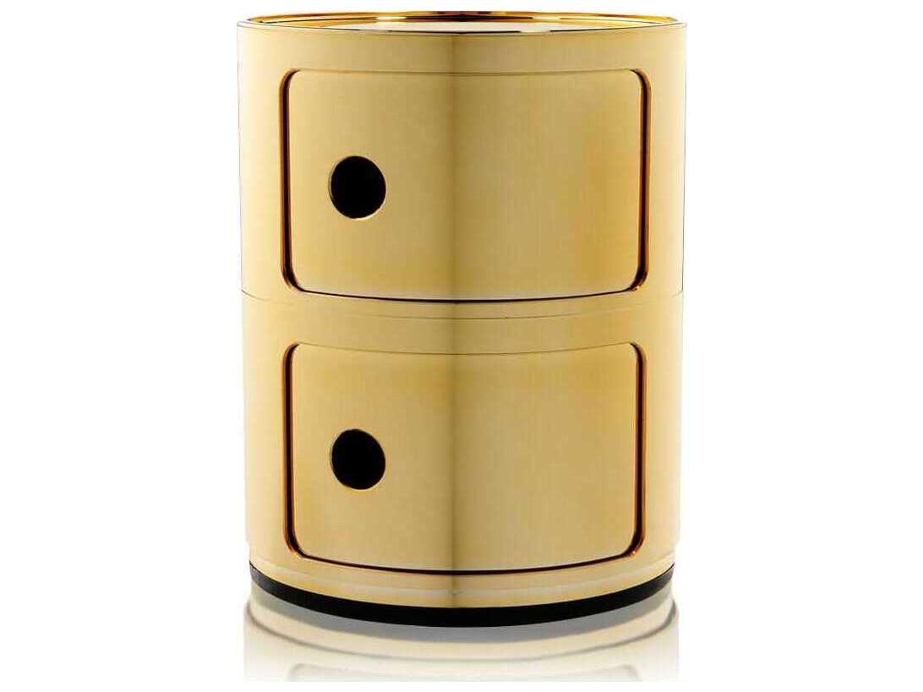 Kartell Componibili Metal Gold File Cabinet