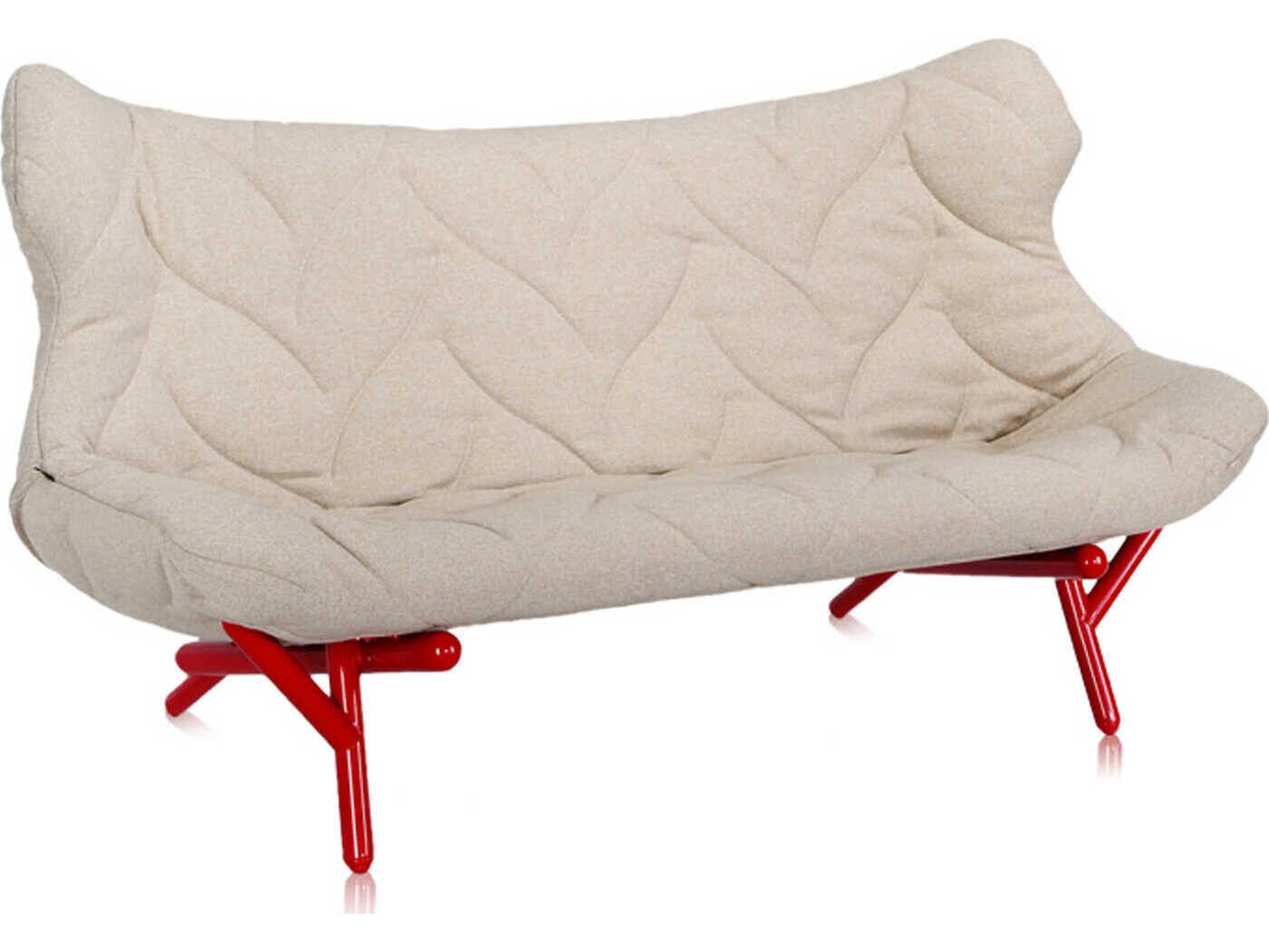 Kartell Foliage Beige Trevira And Reds Upholstered Loveseat