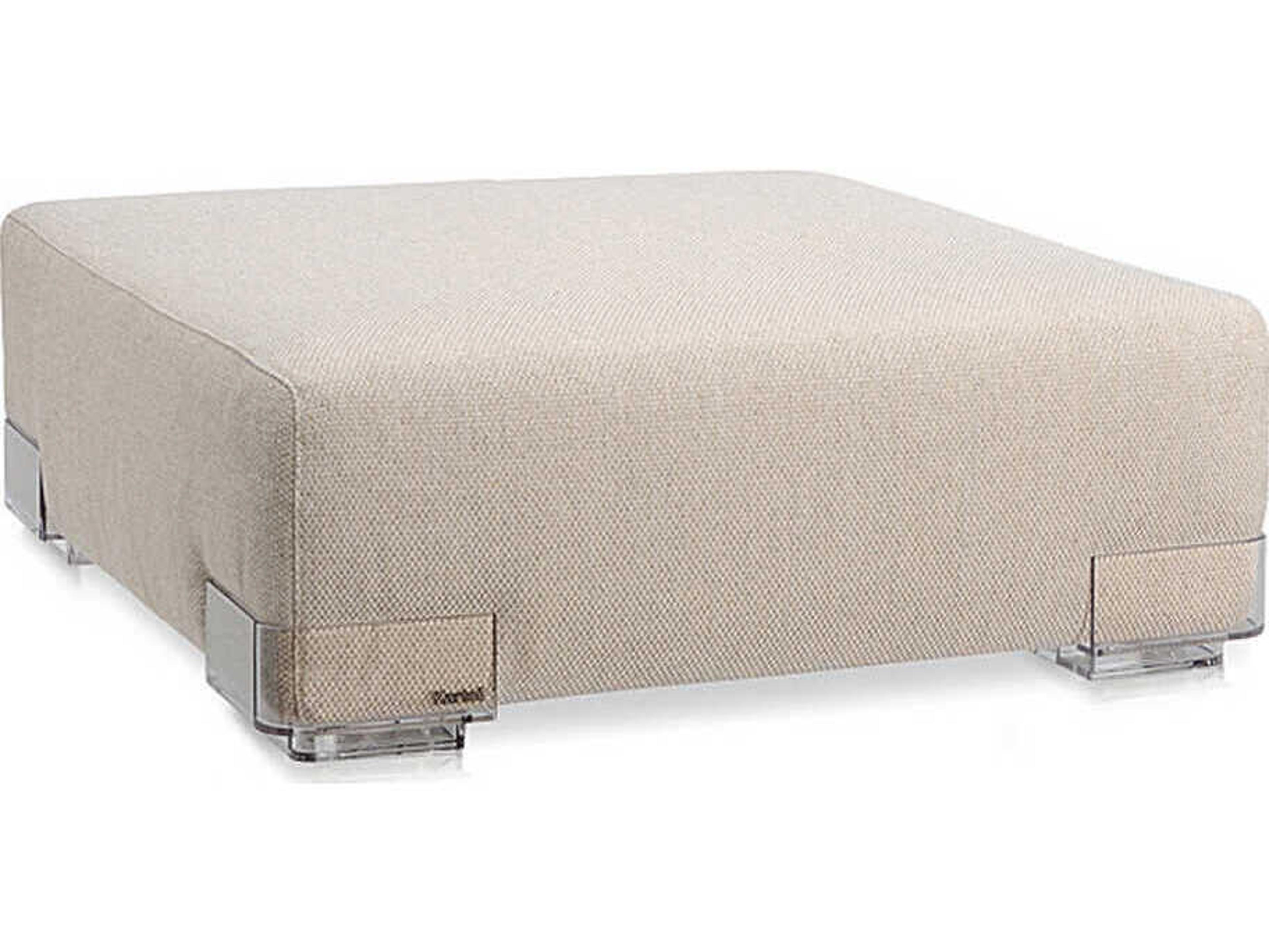 Kartell Plastics Duo Ecru Beige Upholstered Ottoman