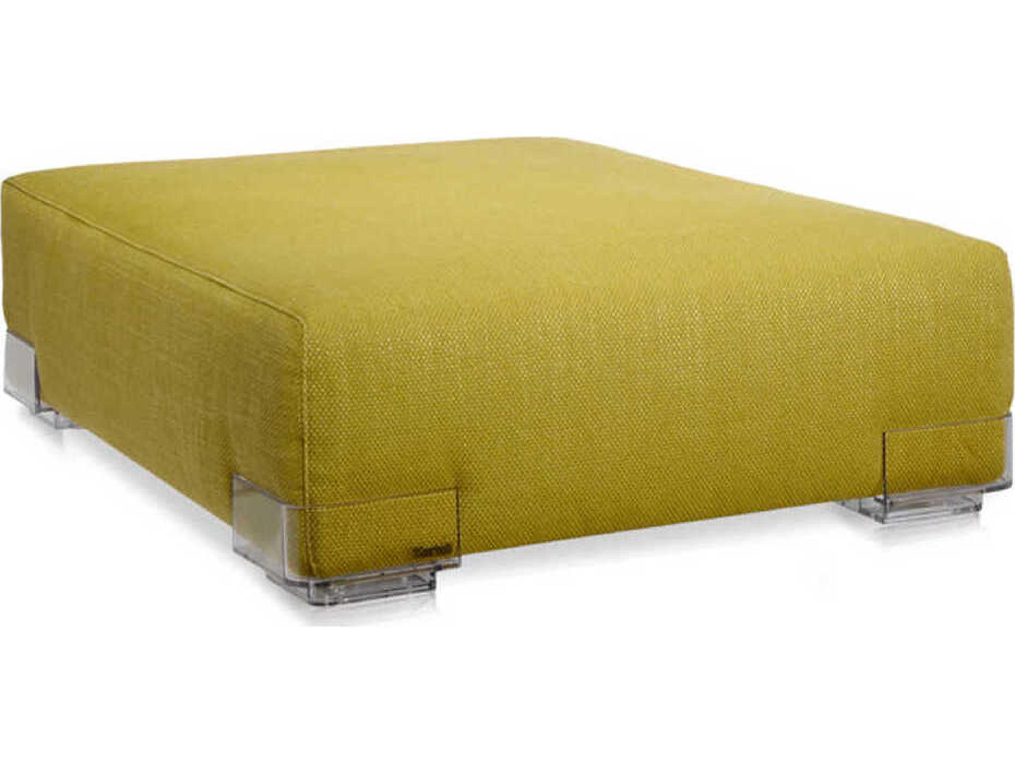 Kartell Plastics Duo Green Upholstered Ottoman