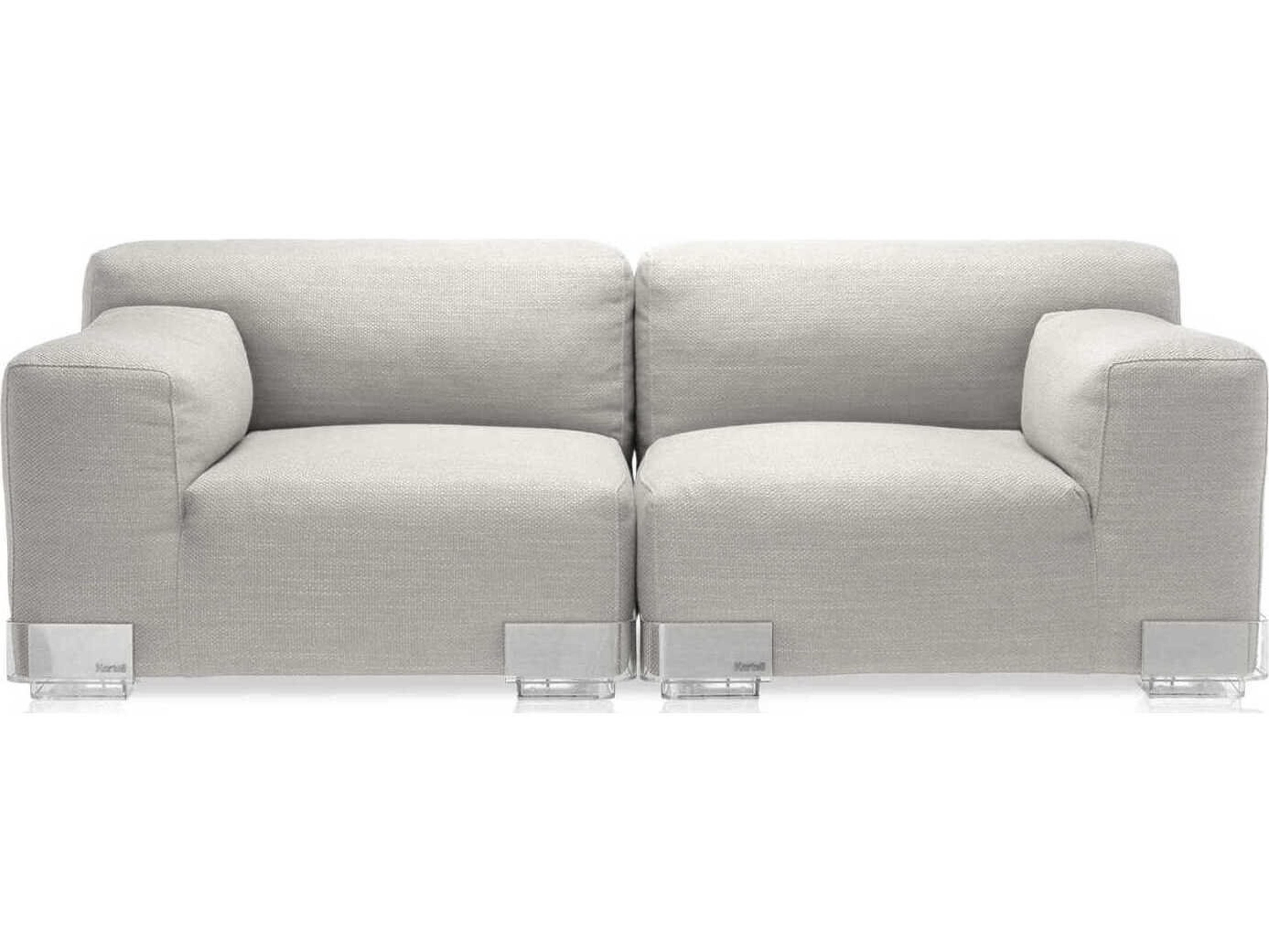Kartell Plastics Duo White Upholstered Loveseat