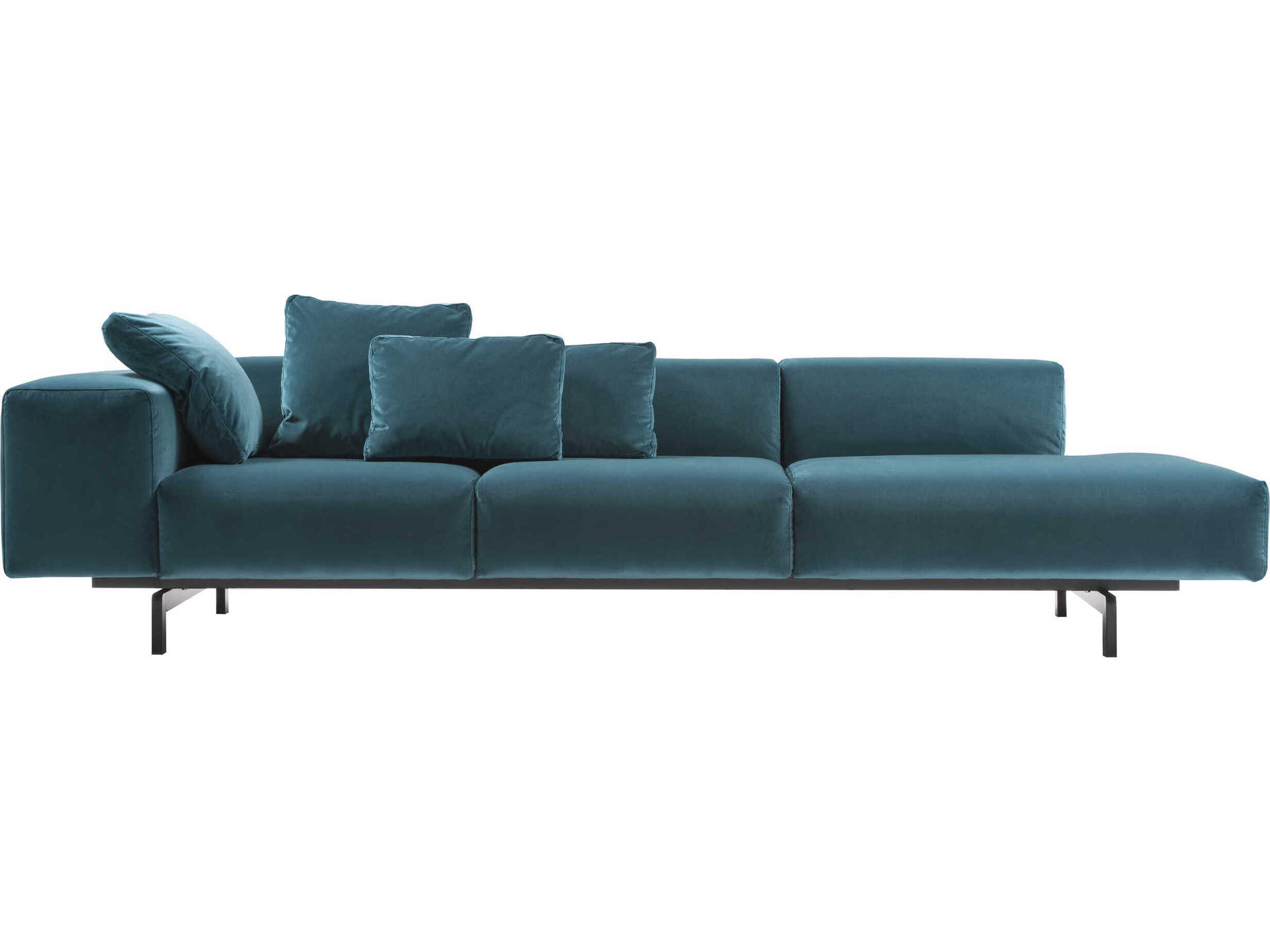 Kartell Largo Teal Velvet Blue Sofa