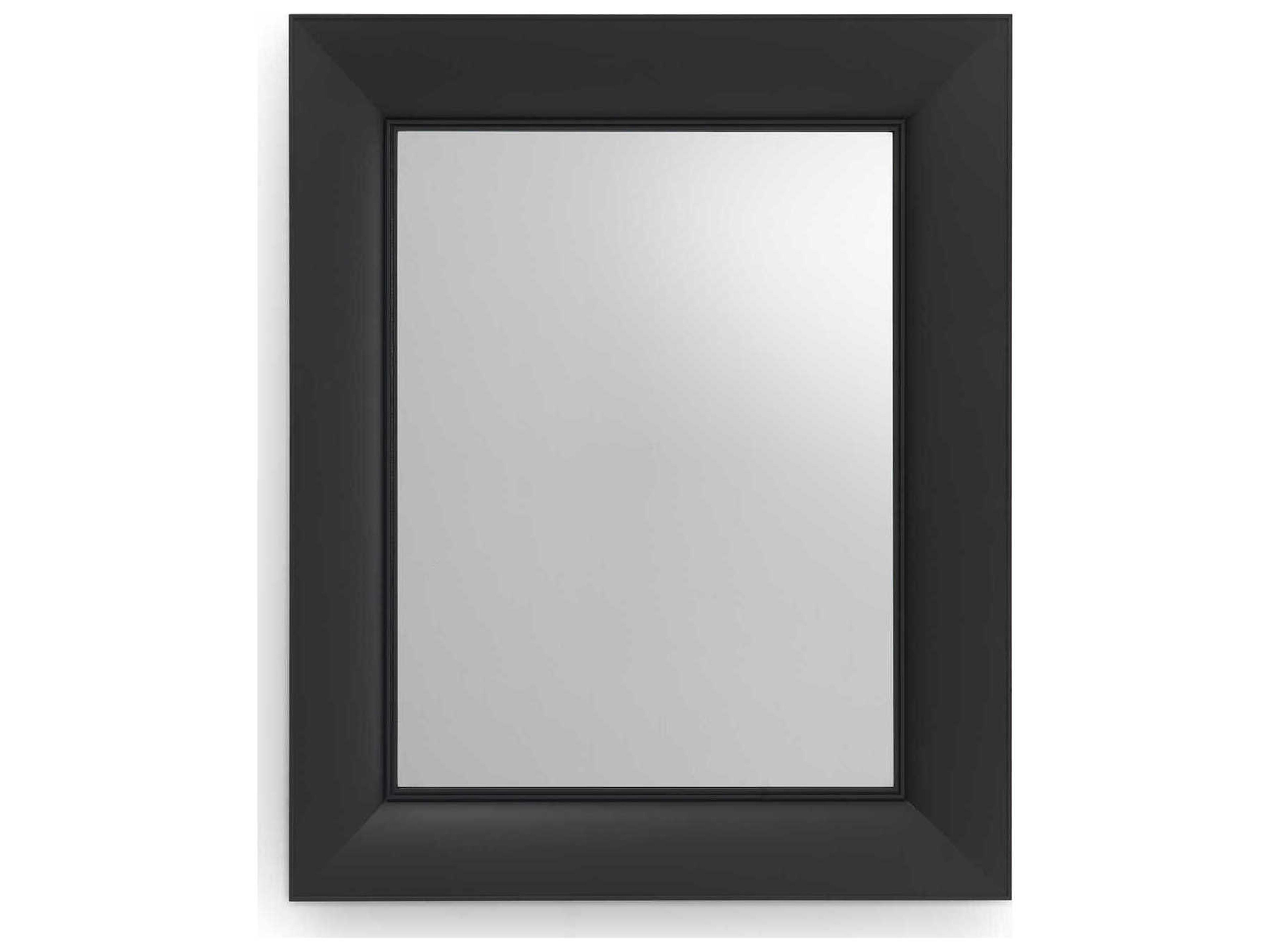 Kartell Francois Ghost Matte Black Rectangular Wall Mirror