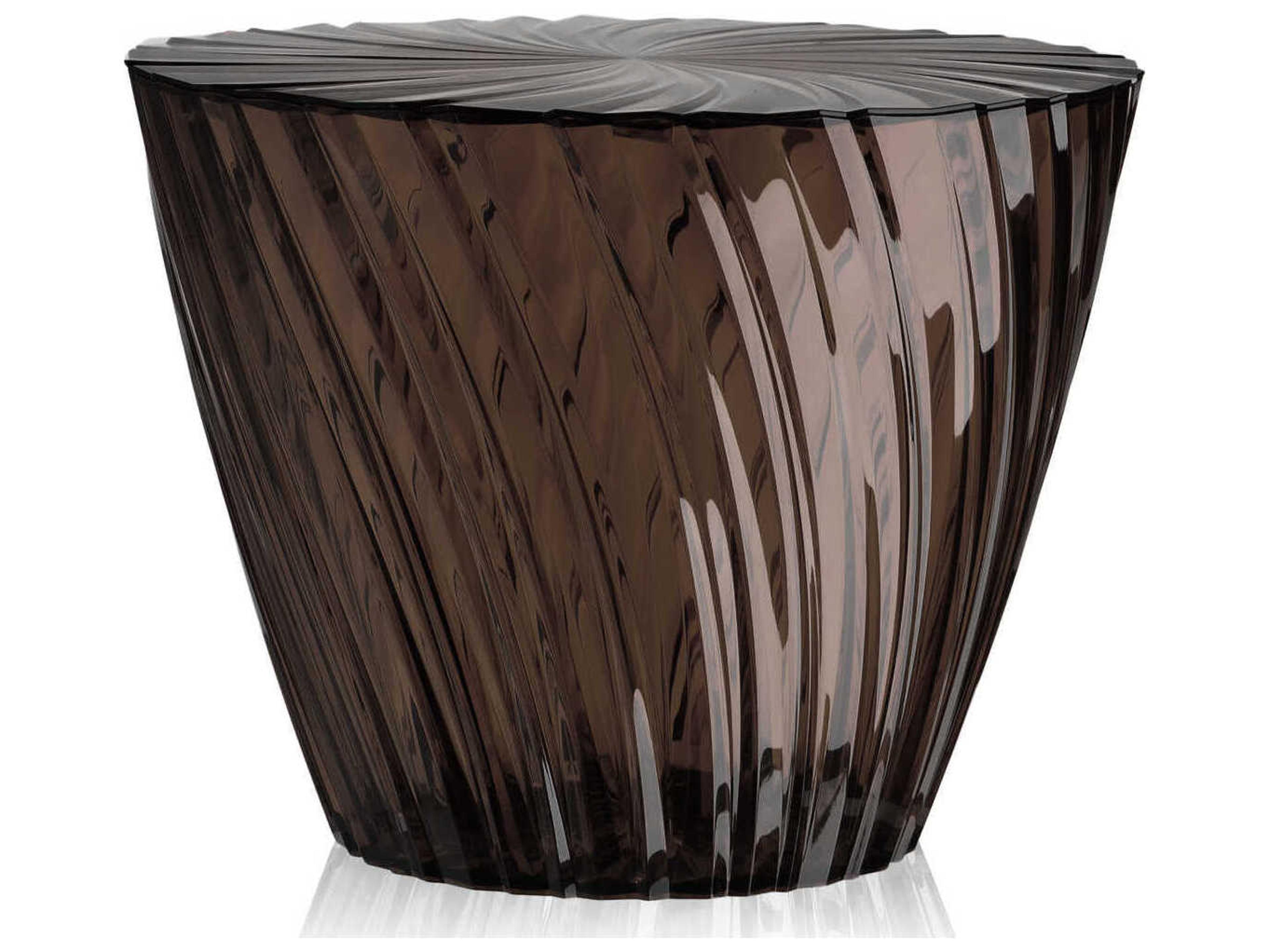 Kartell Sparkle Round Plastic Smoke End Table