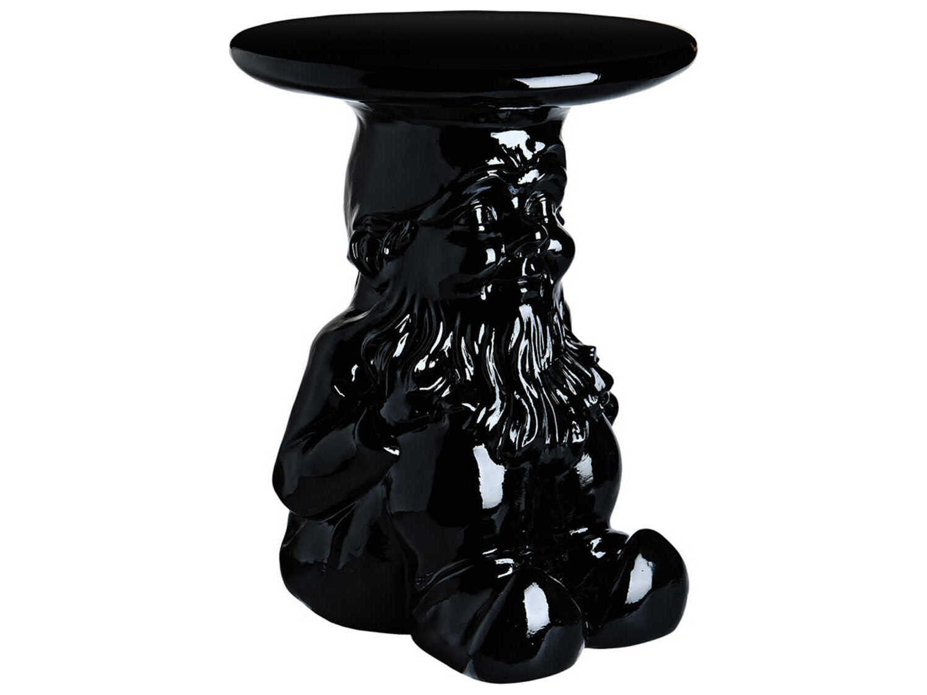 Kartell Napoleon Gnome Round Plastic Black End Table