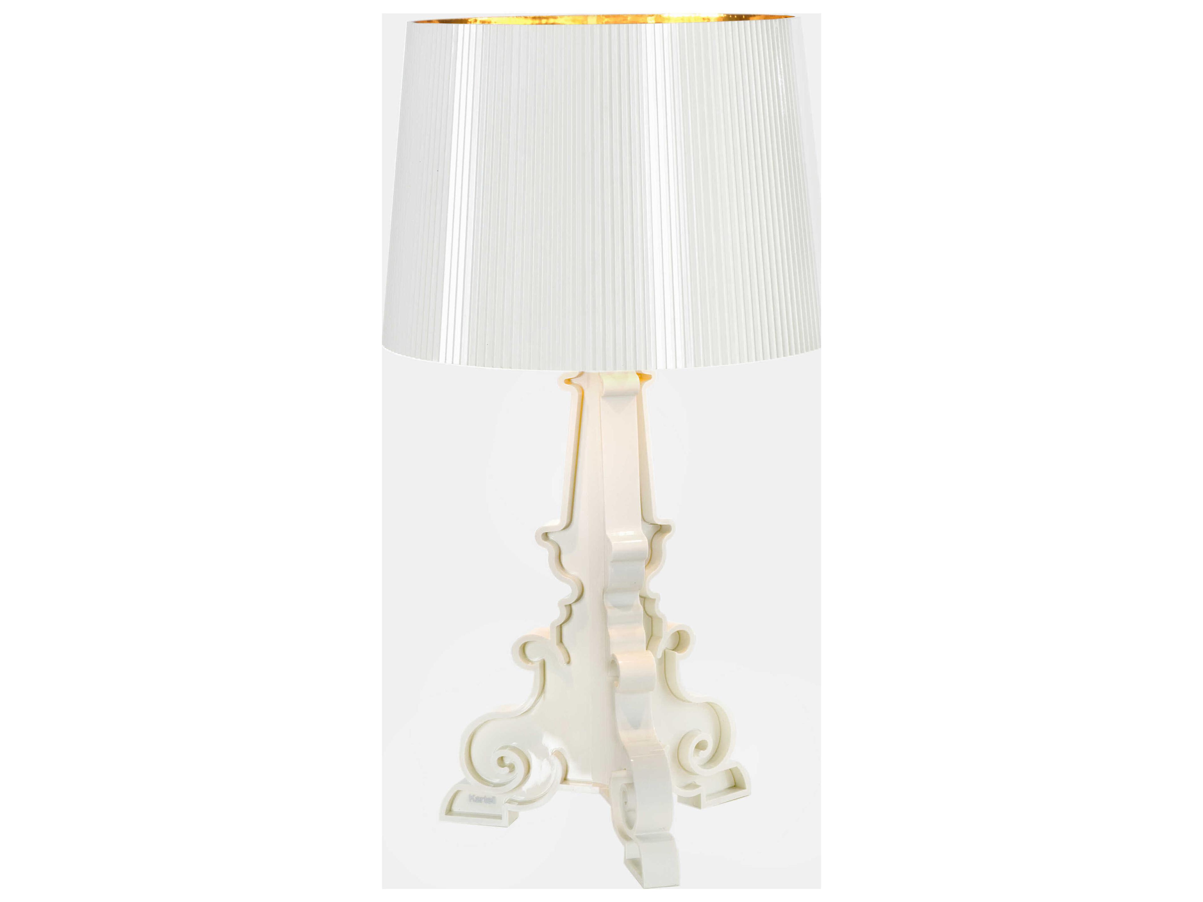 Kartell Bourgie White Exterior And Golden Interior LED Buffet Lamp