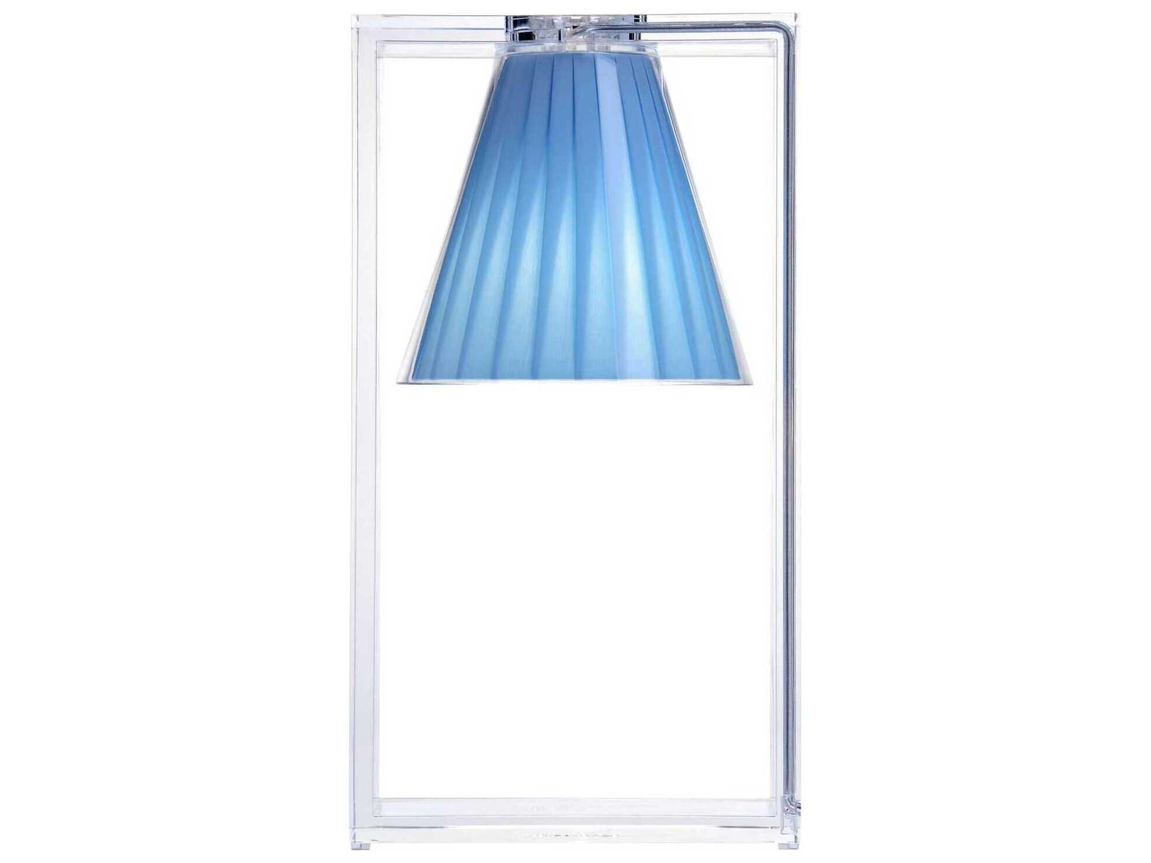 Kartell Light-air Crystal And Light Blue Diffuser Clear LED Table Lamp