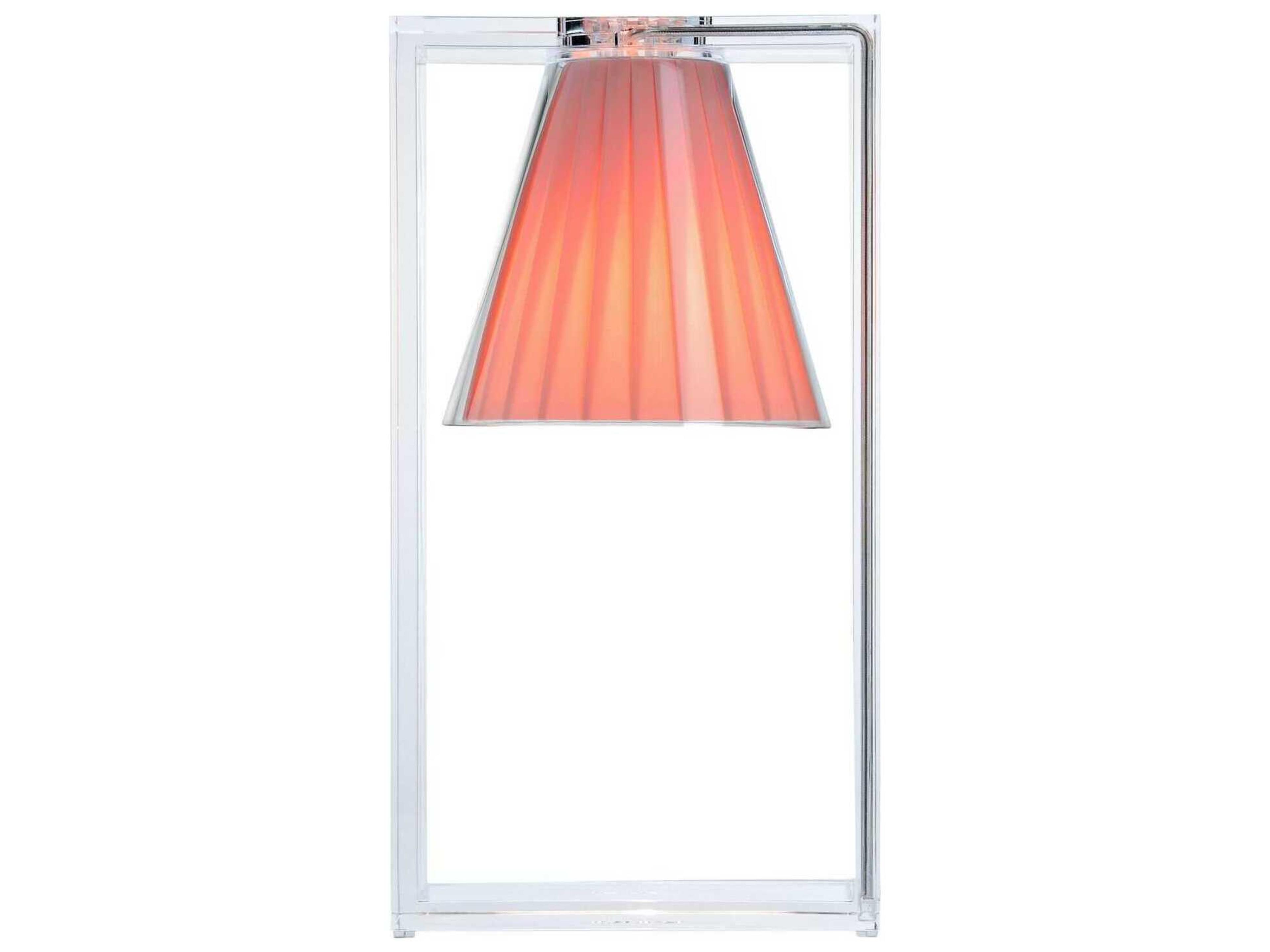 Kartell Light-air Crystal And Pink Diffuser Clear LED Table Lamp