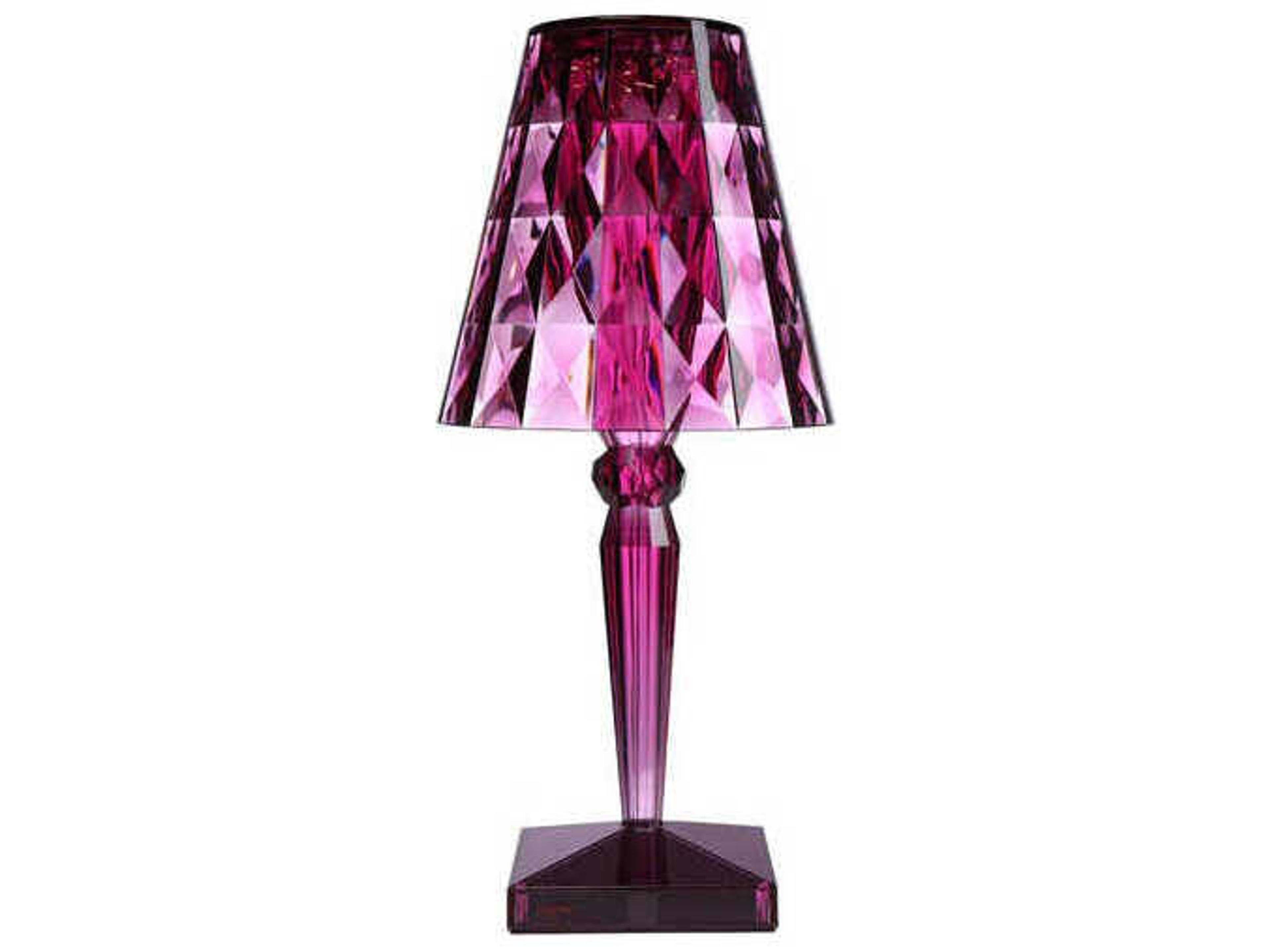 Kartell Big Battery 6. Battery Dimmable Outdoor Portable Lamp in Plum