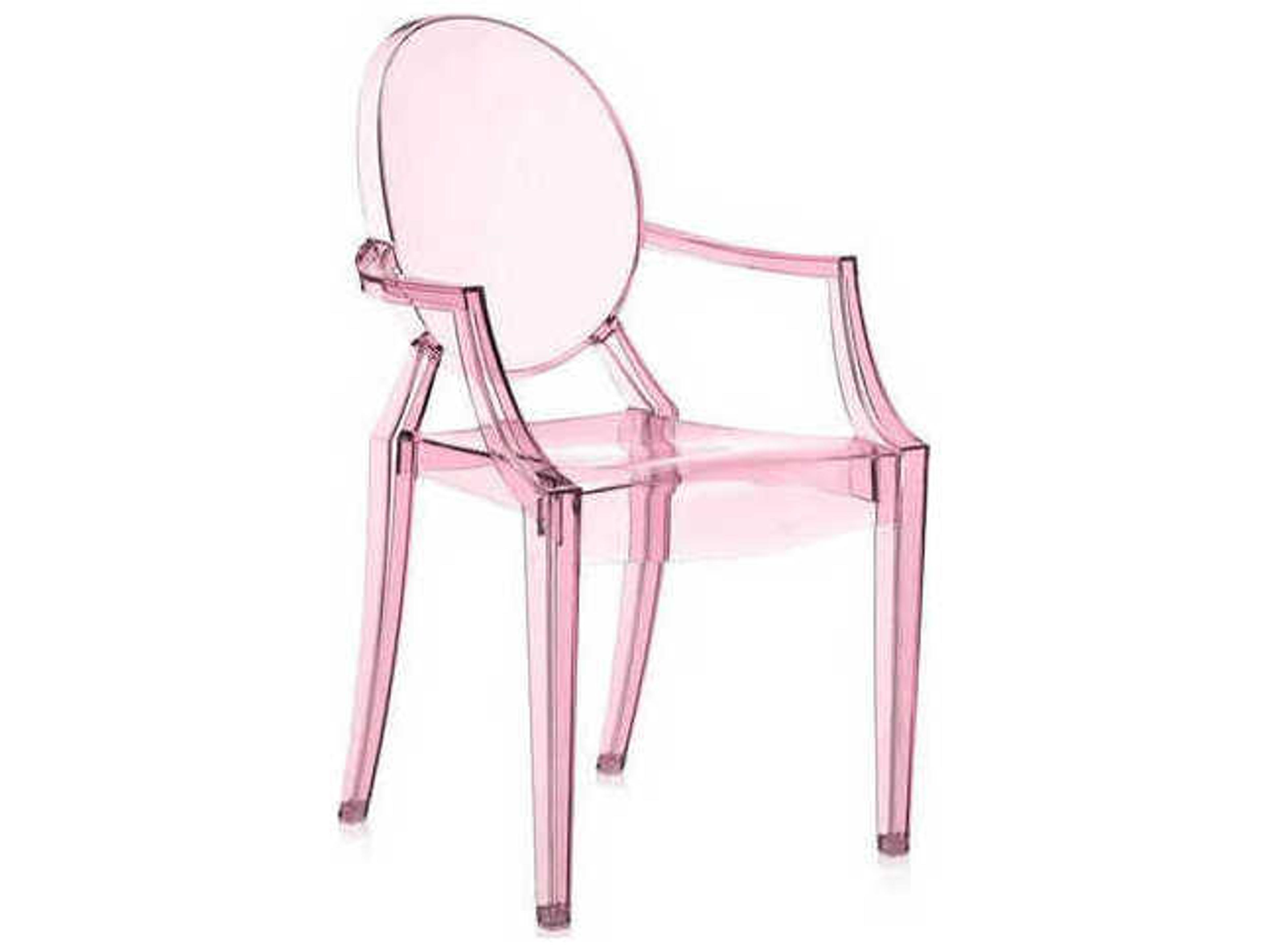 Kartell Lou Lou Ghost Child's Size Stackable Armchair in Pink