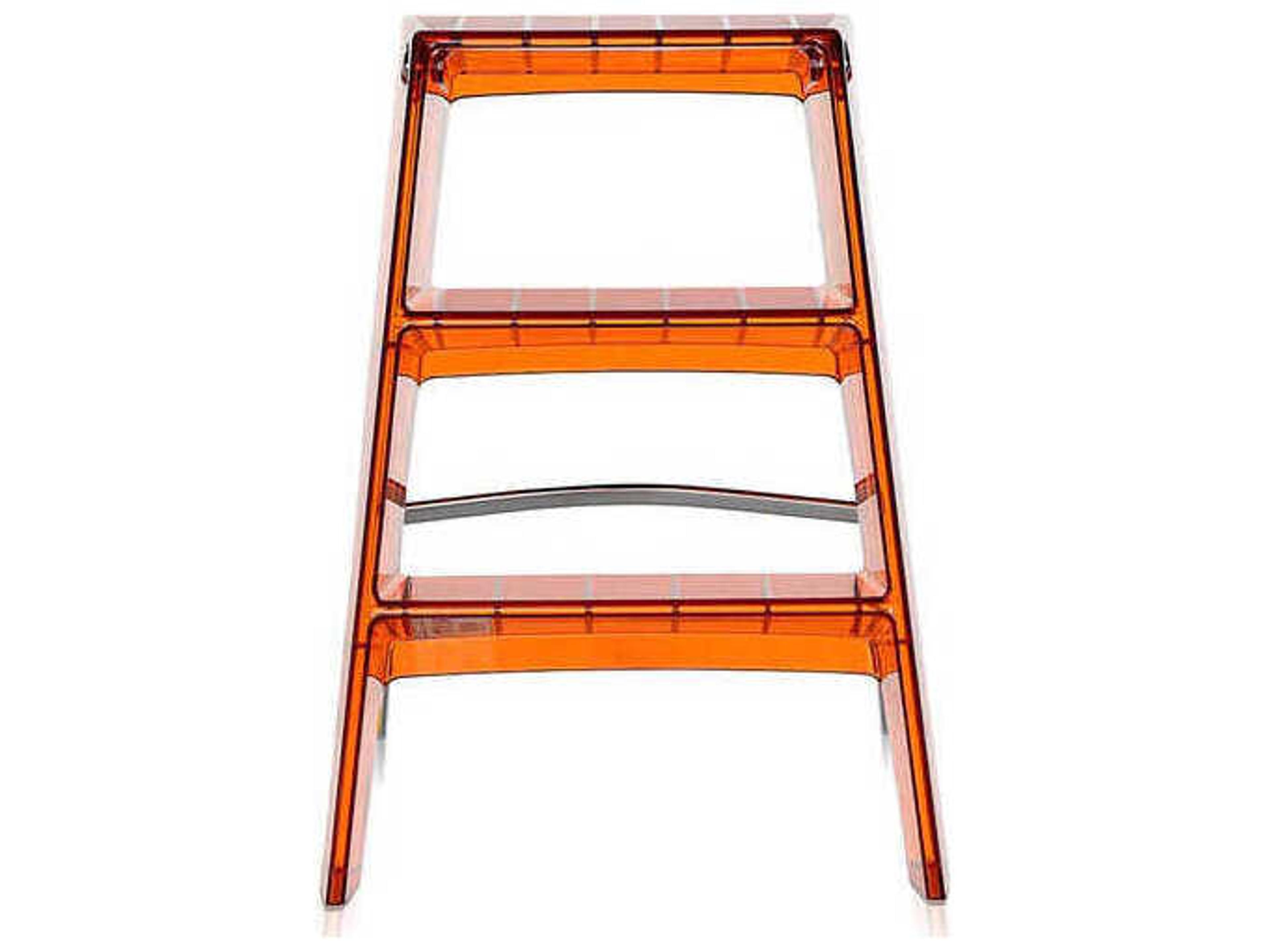 Kartell Upper 18.13" Step Stool in Orange Red