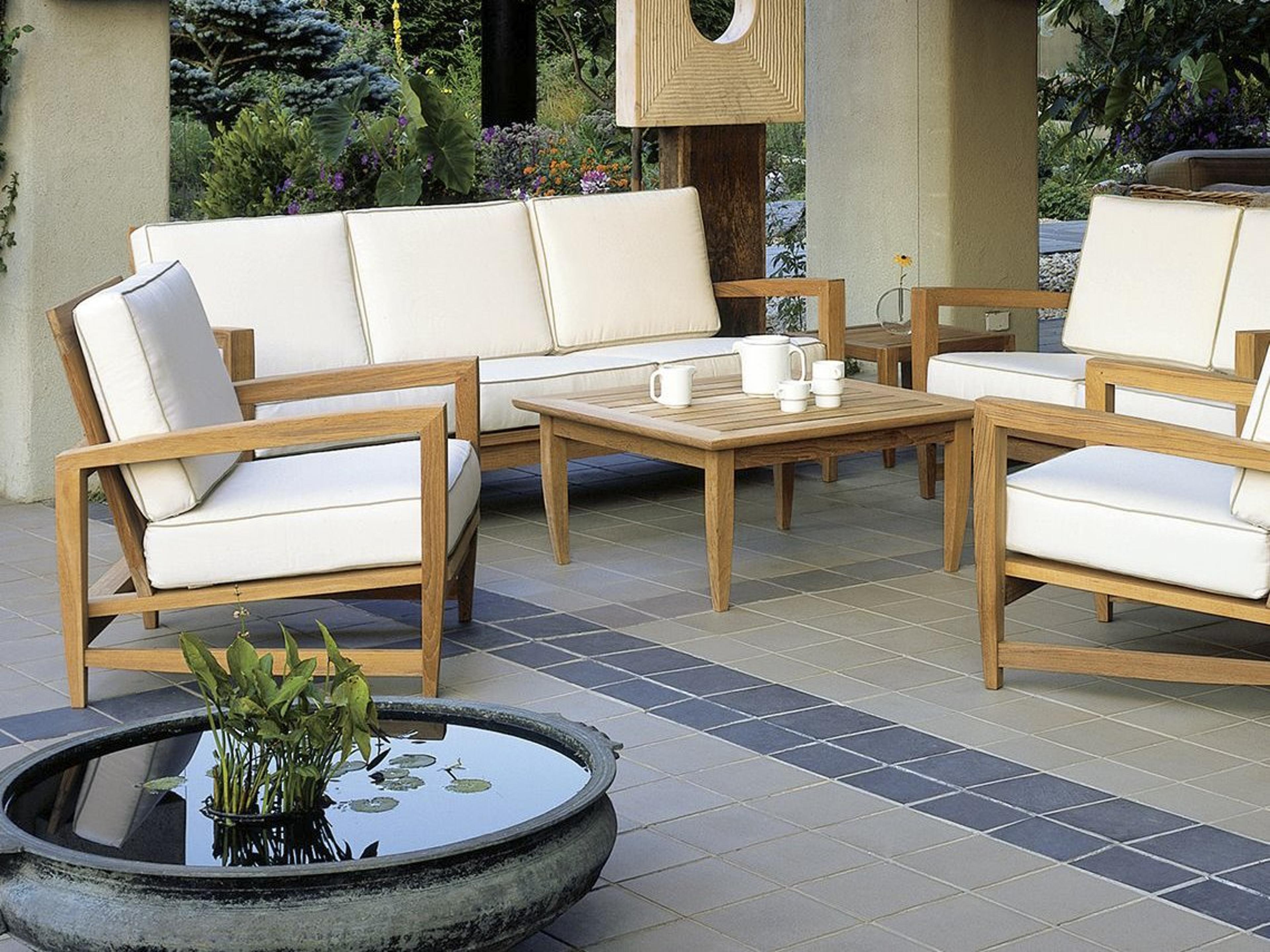 Kingsley Bate Amalfi Teak Cushion Lounge Set