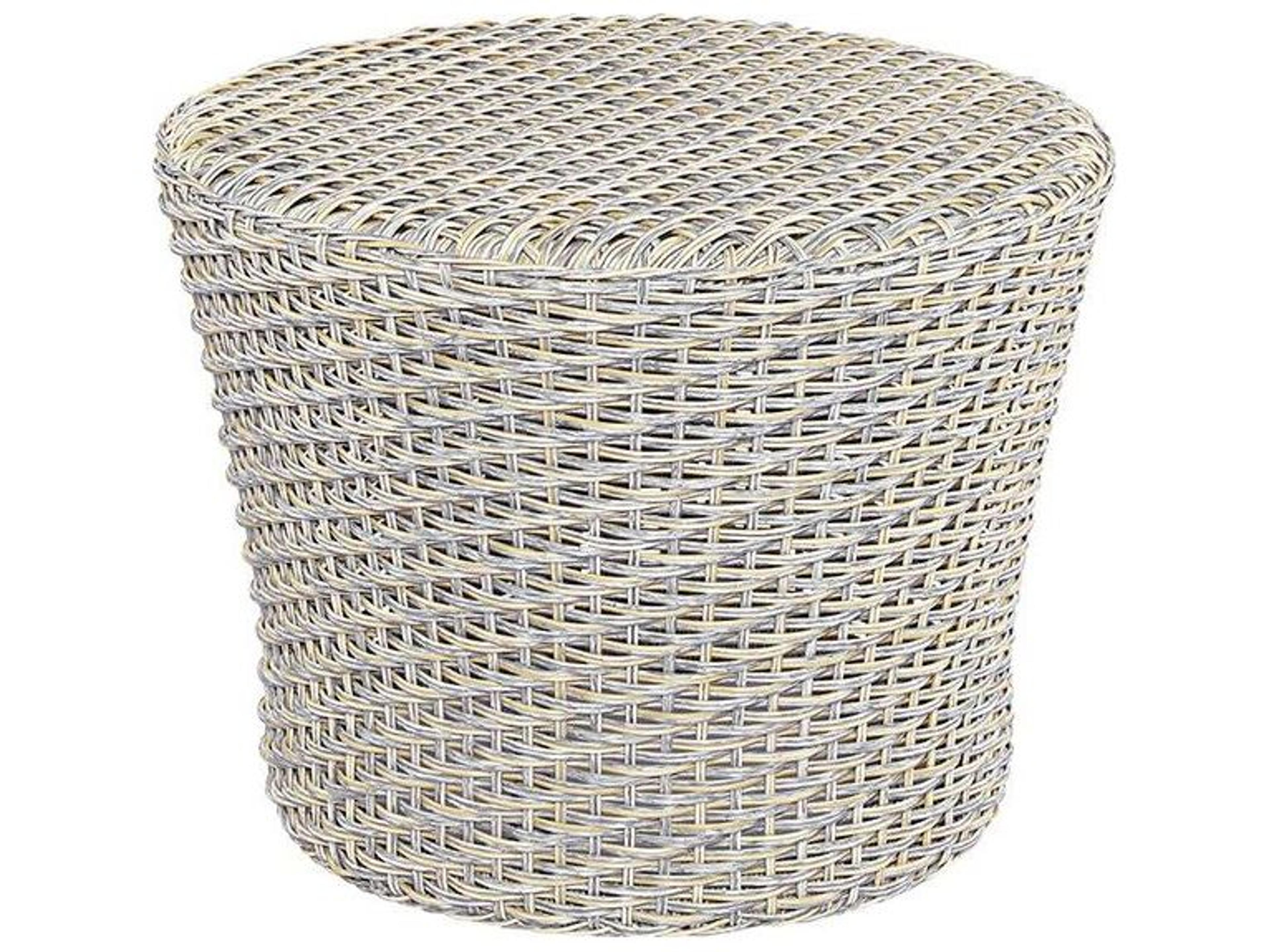 Kingsley Bate Biscayne Wicker 21" Round Side Table