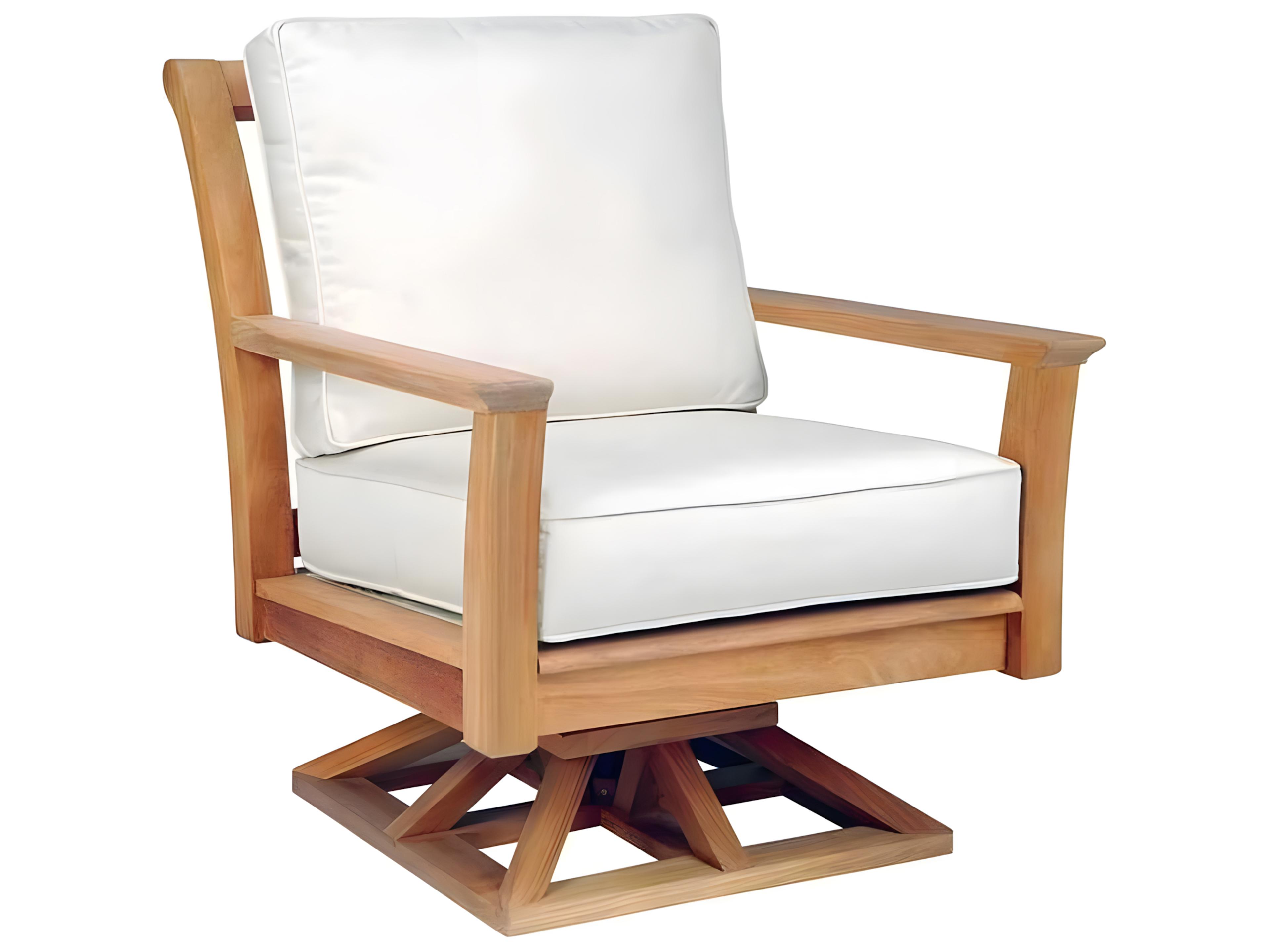 Special Order Chelsea Teak Cushion Swivel Rocker Lounge Chair