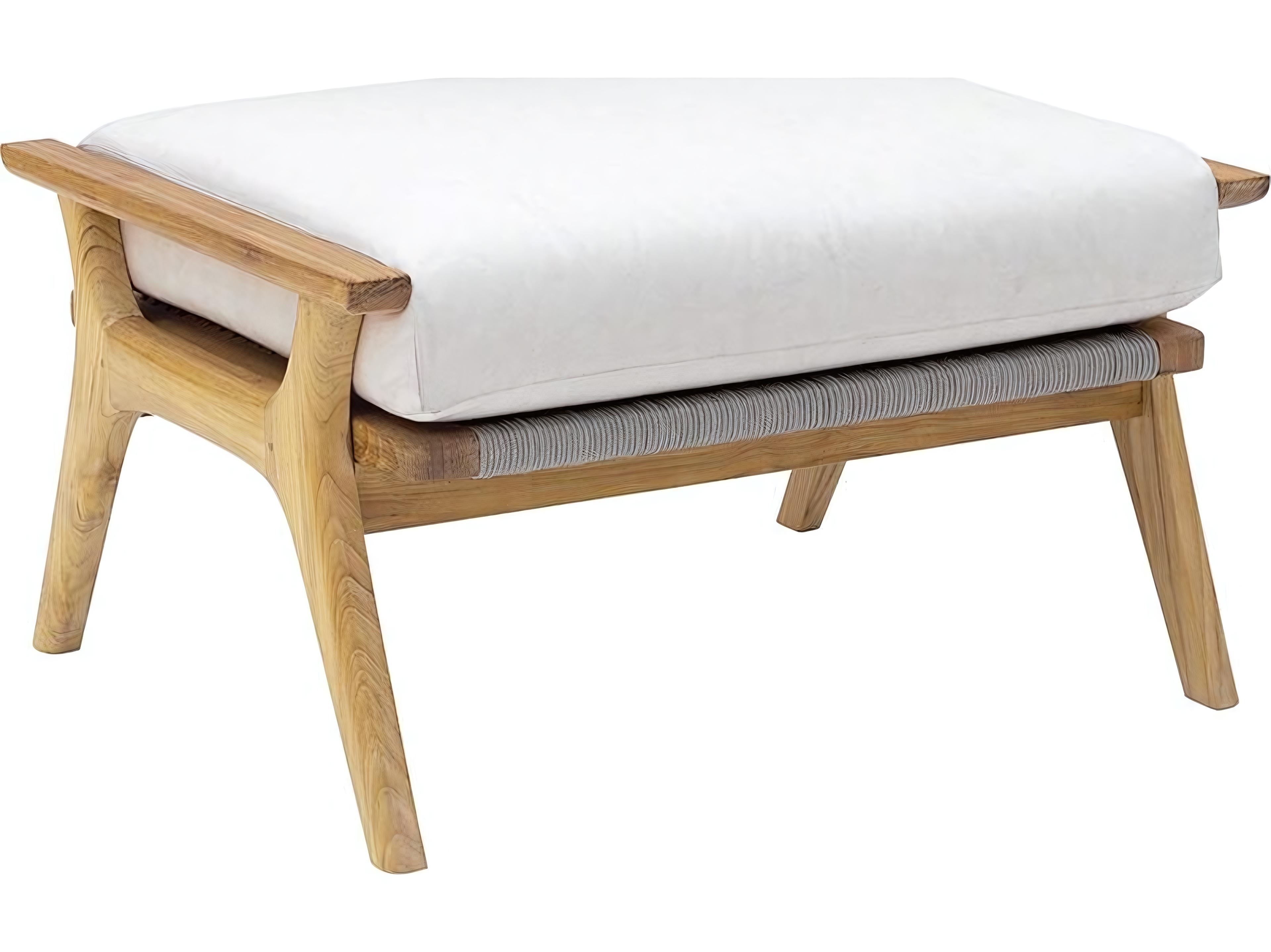 Kingsley Bate Soho Teak Cushion Ottoman