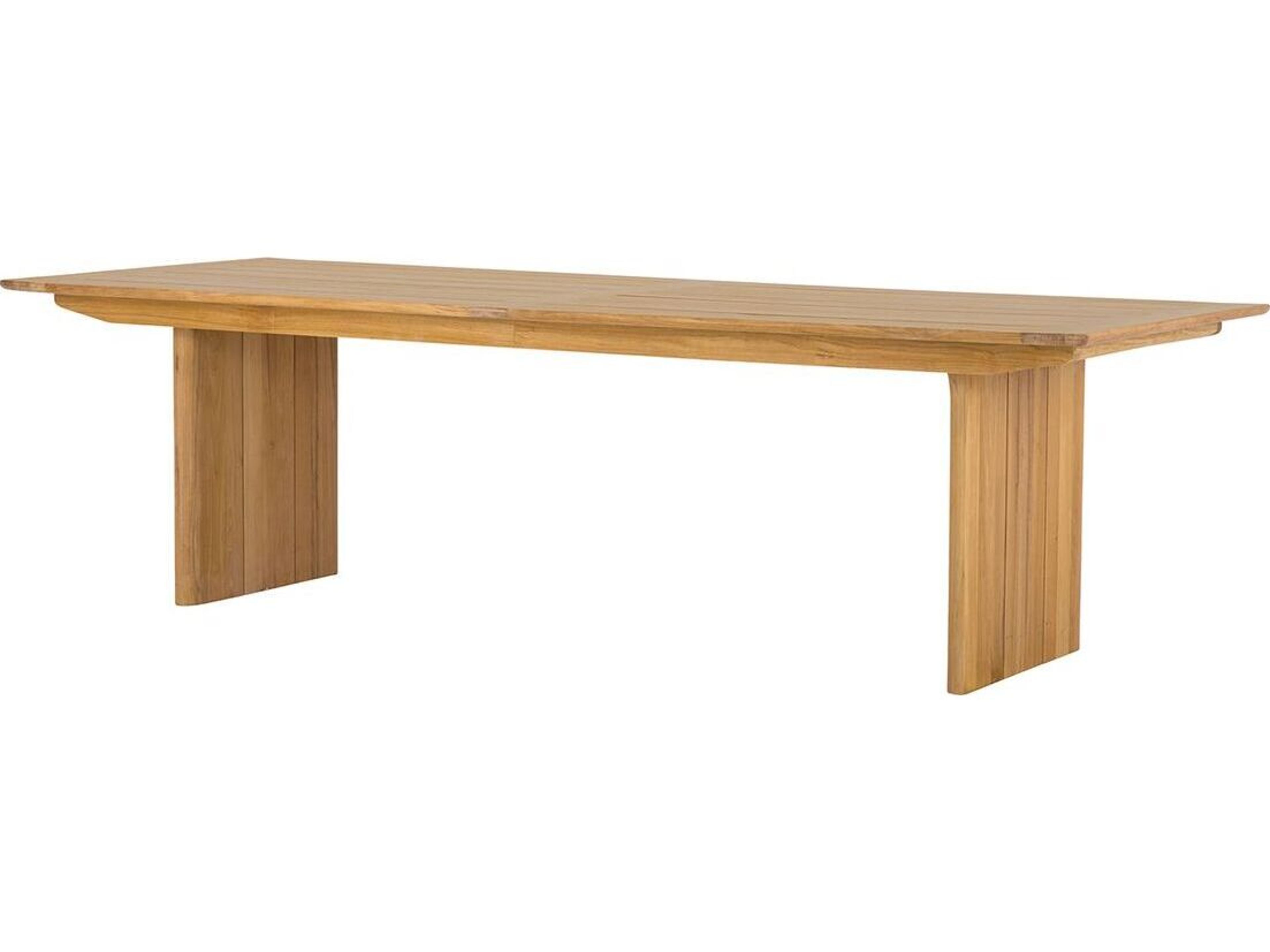 Kingsley Bate Cortona Teak 108" Rectangular Dining Table with Umbrella Hole