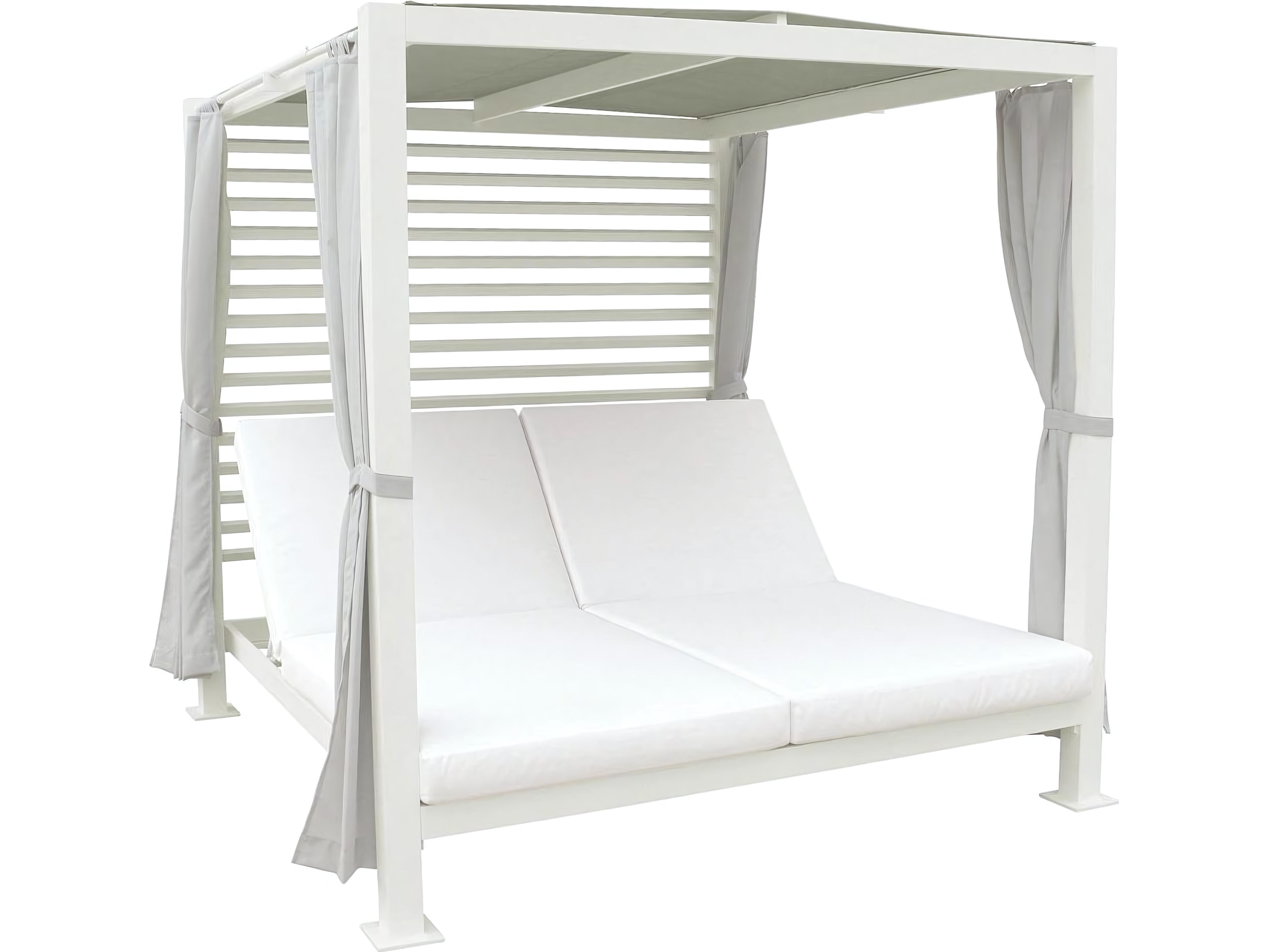 Kingsley Bate Special Order Pavilion Aluminum Double Chaise with Overseas Cushions