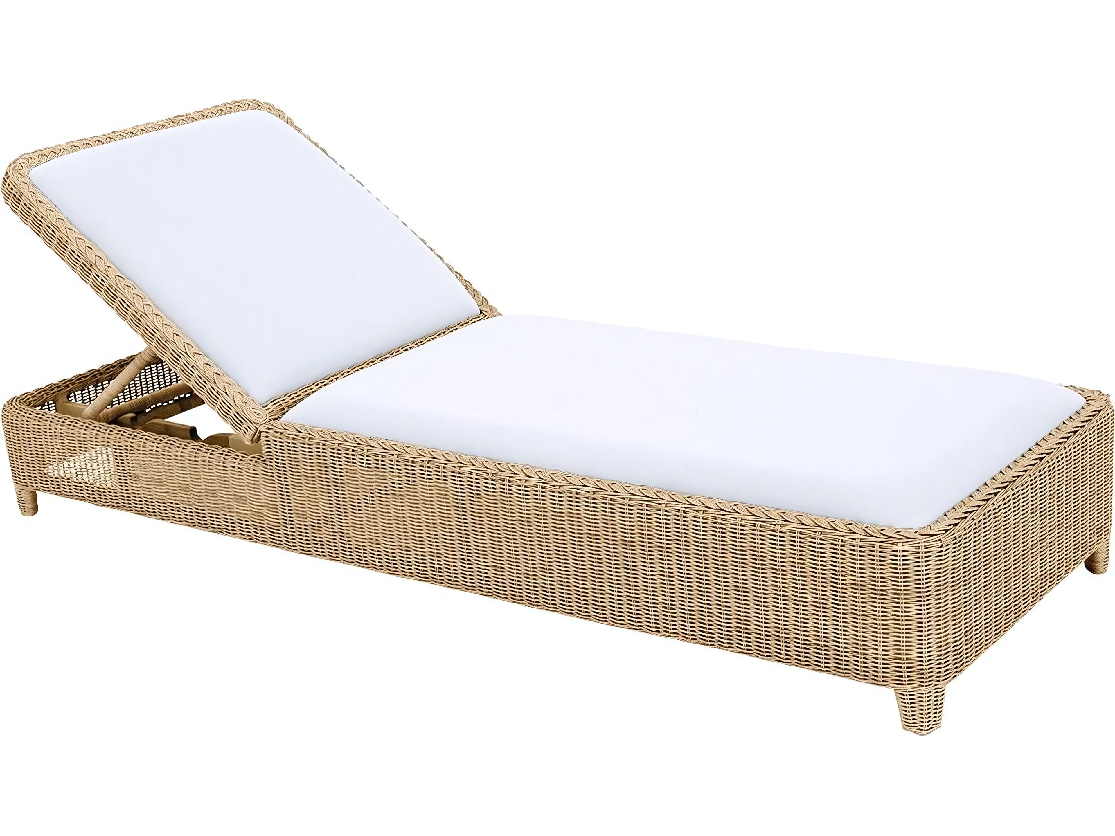 Kingsley Bate Special Order Quogue Wicker Cushion Chaise Lounge