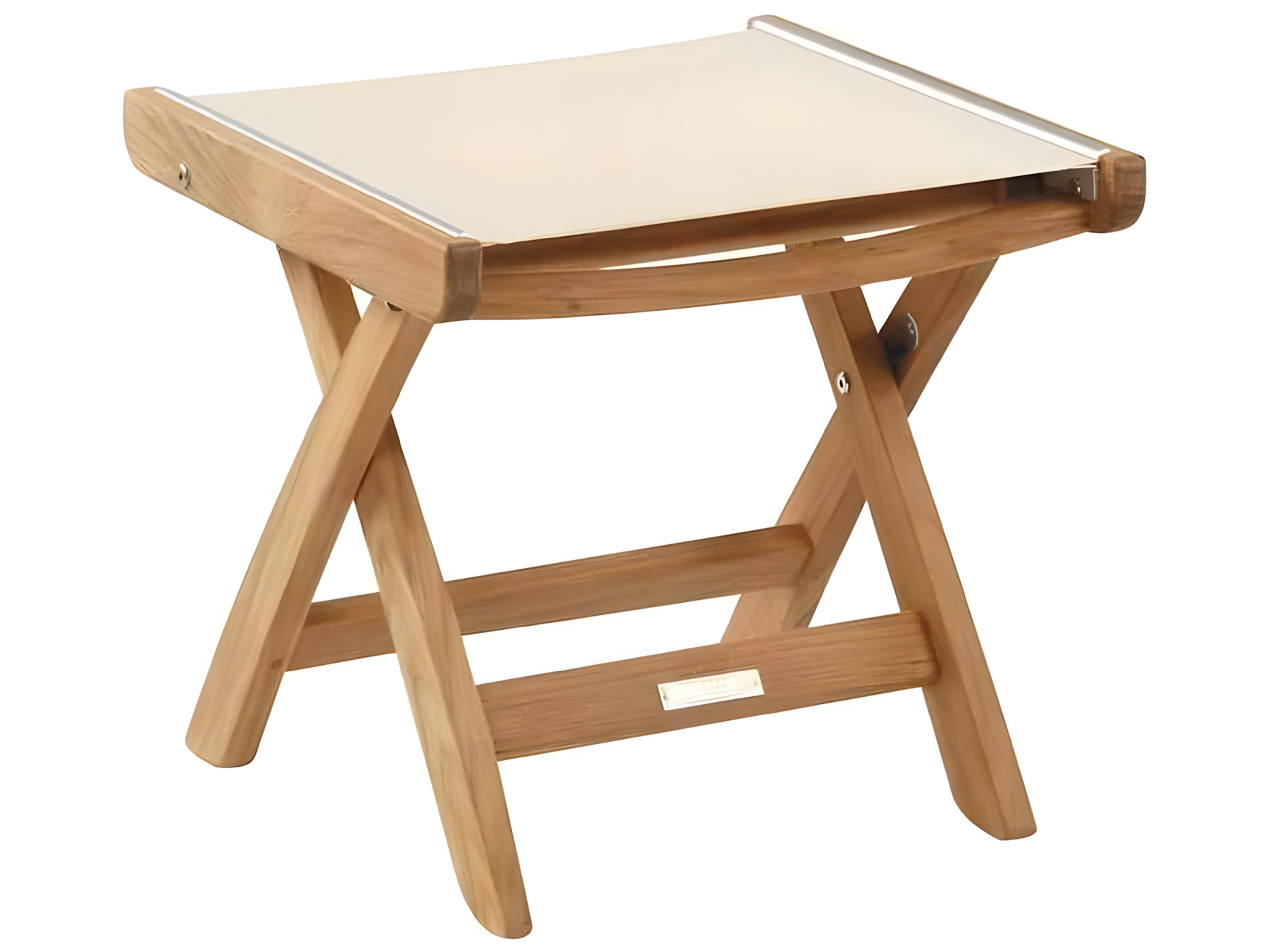 Kingsley Bate St. Tropez Teak Sling Ottoman