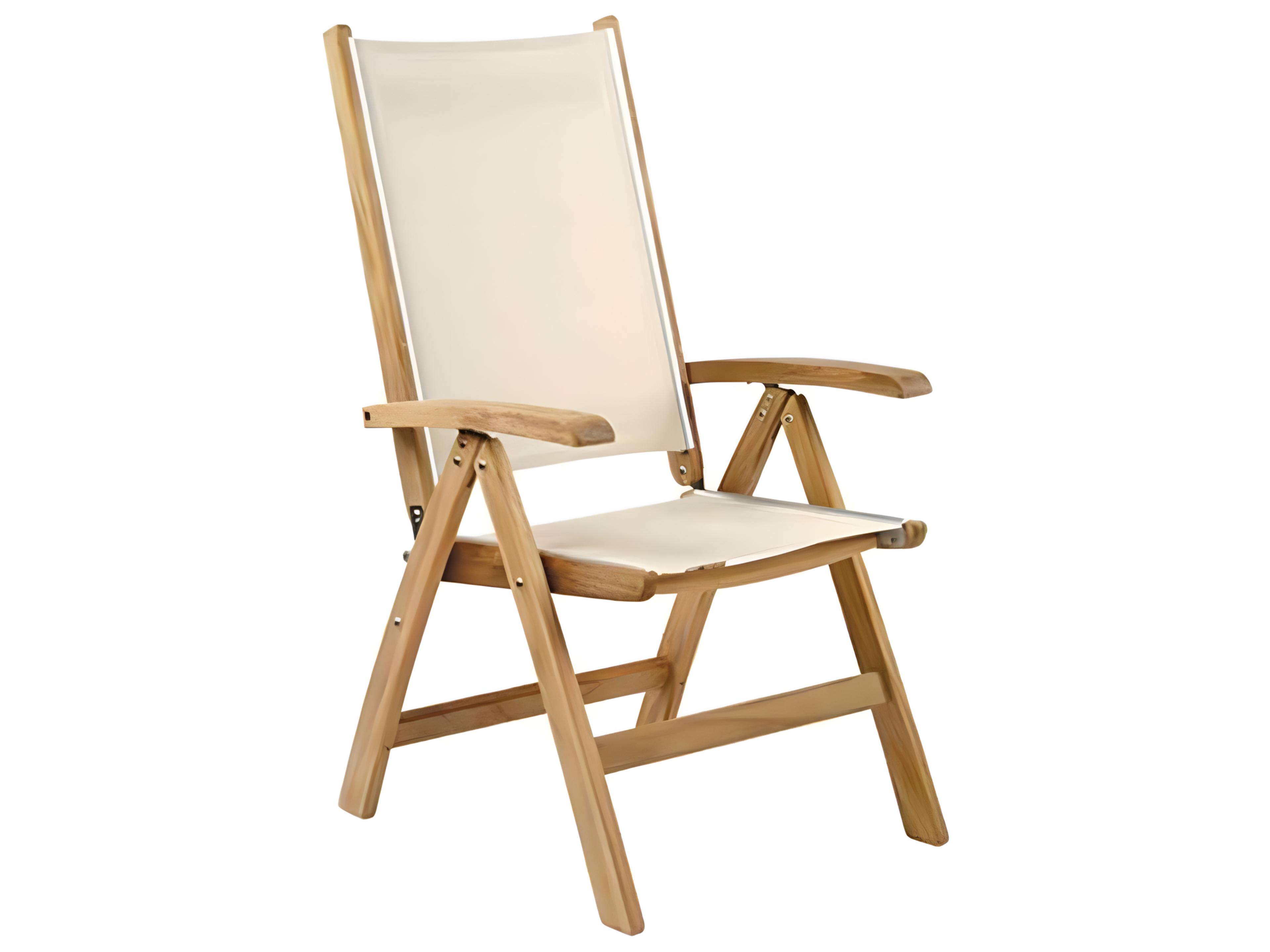 Kingsley Bate Special Order St. Tropez Teak Sling Dining Arm Chair