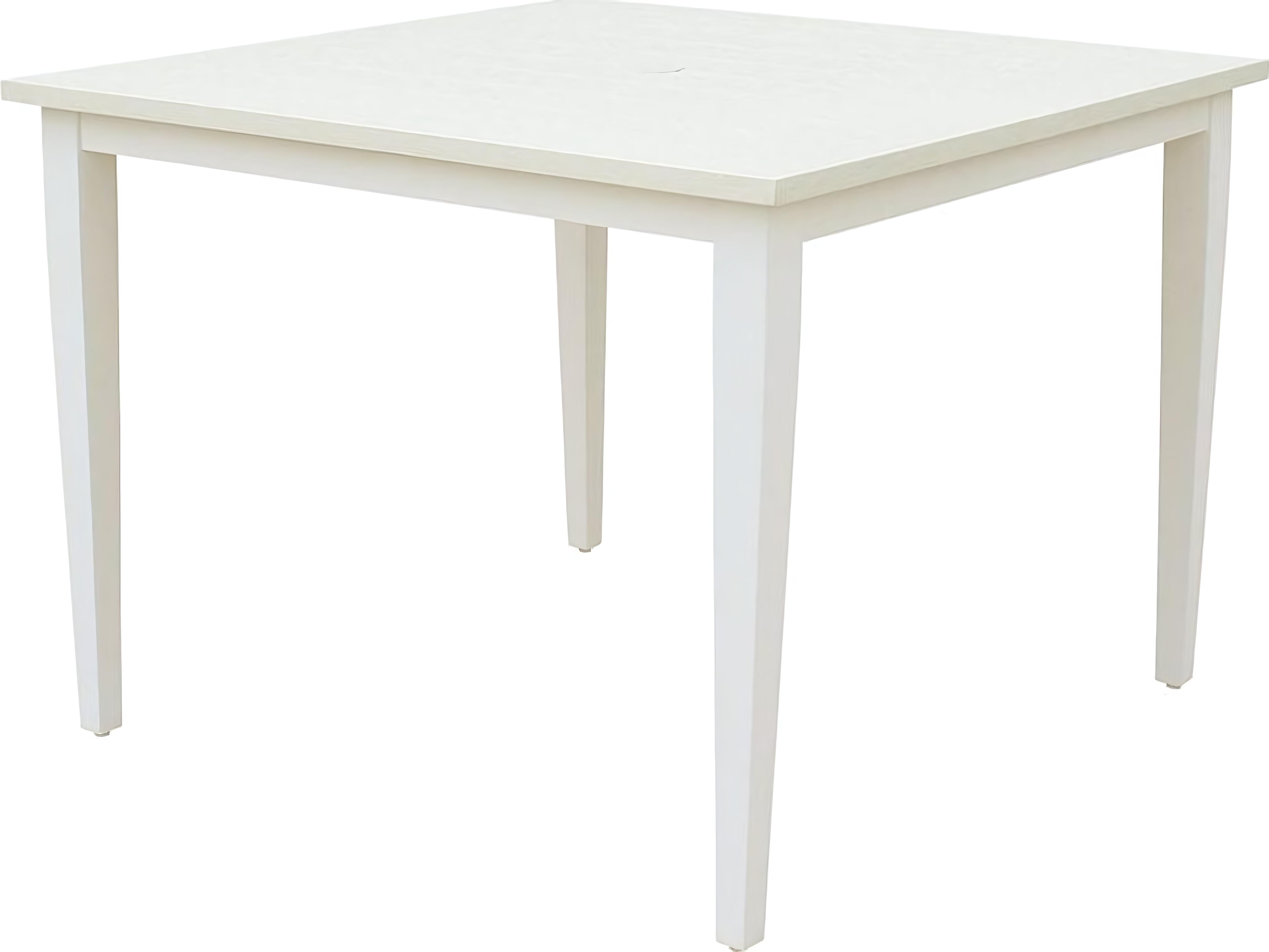 Kingsley Bate Special Order Tribeca Aluminum 40.5" Square Dining Table with Umbrella Hole