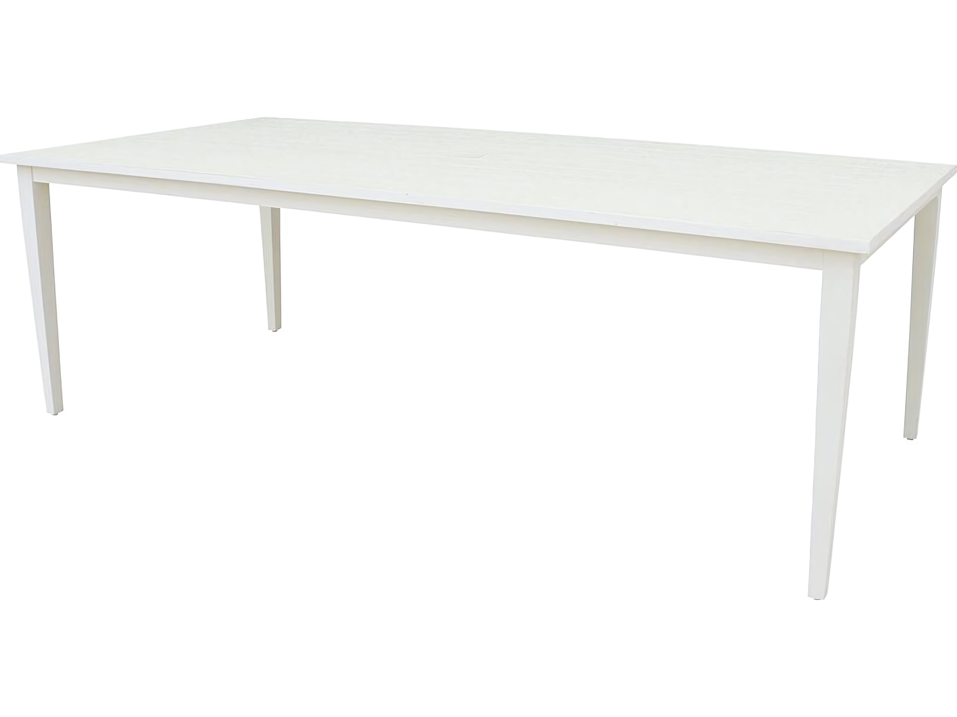 Kingsley Bate Special Order Tribeca Aluminum 91.5"W x 44.5"D Rectangular Dining Table with Umbrella Hole