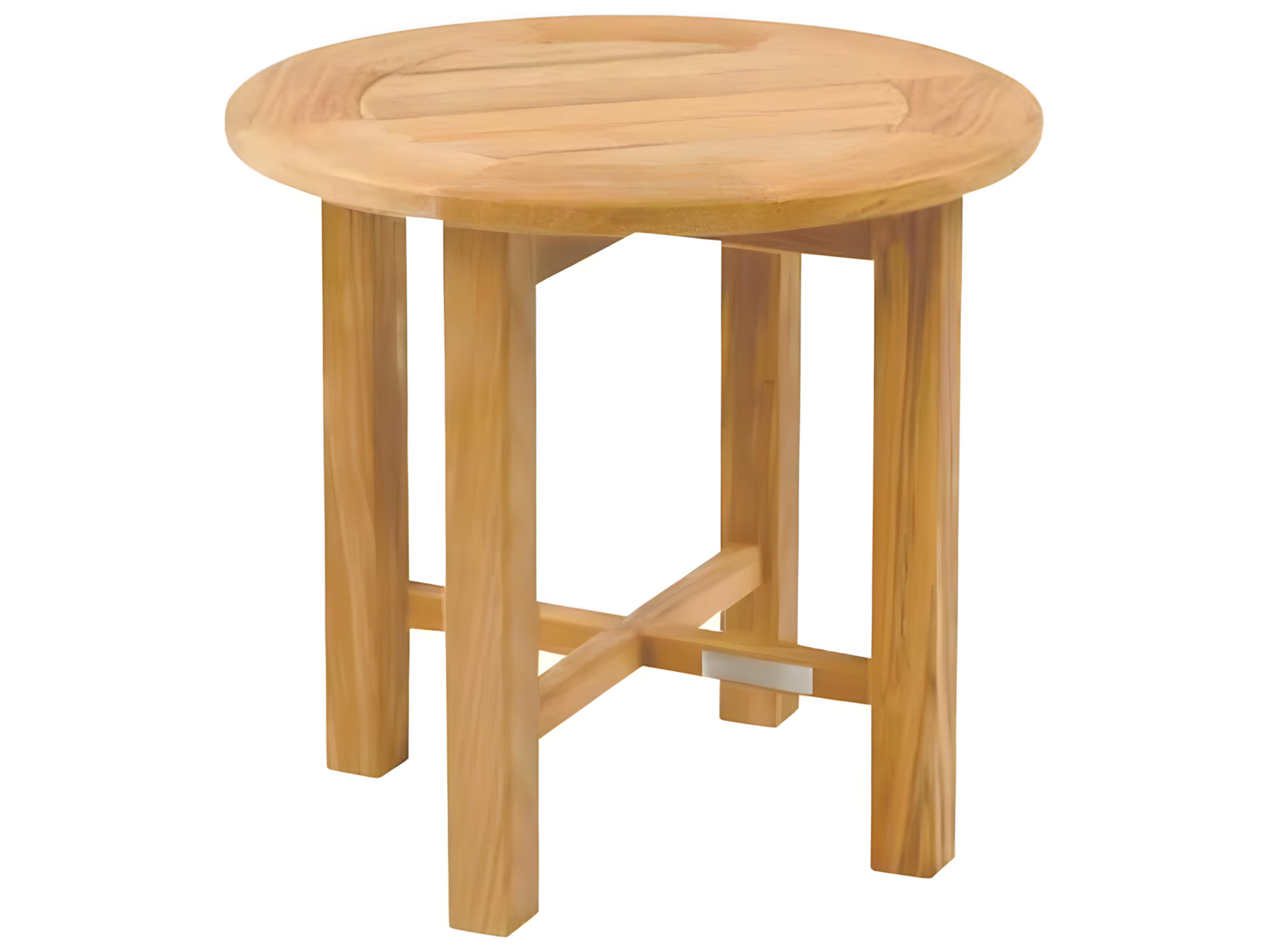 Kingsley Bate Essex Teak 20" Wide Round End Table