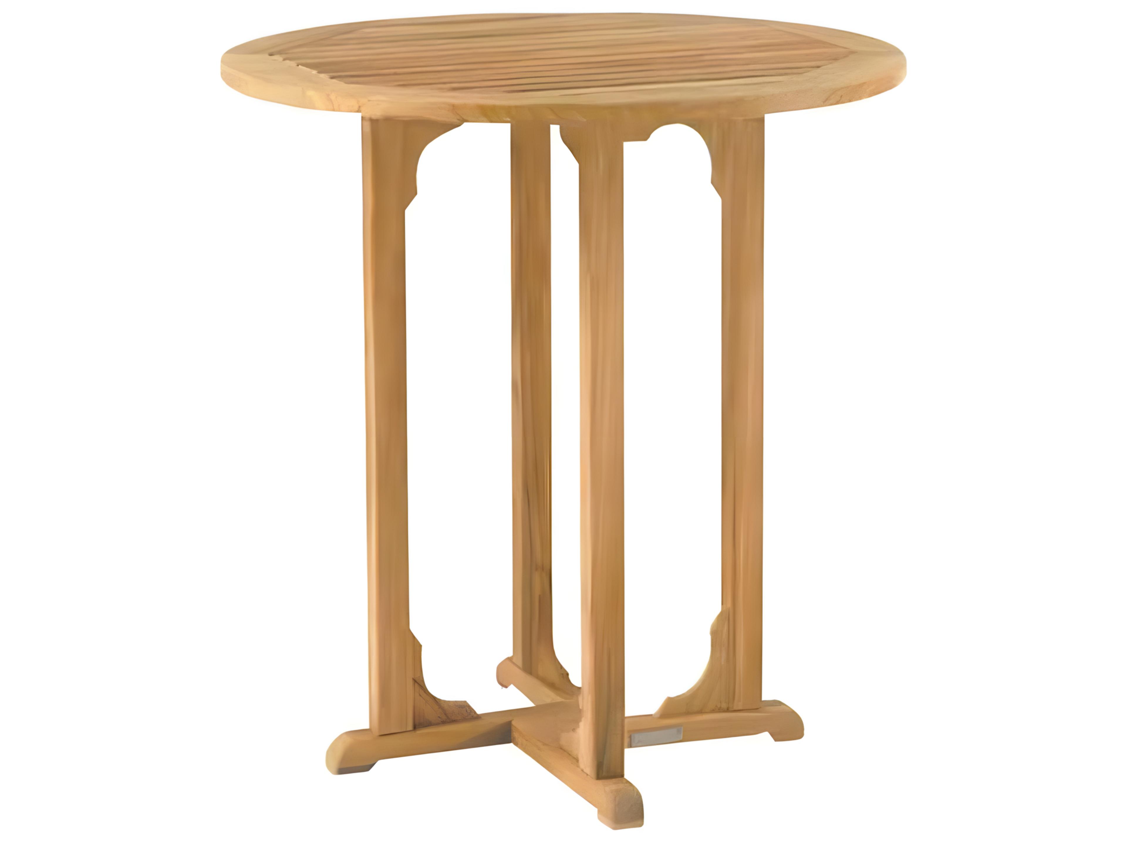 Kingsley Bate Essex Teak 36" Wide Round Bar Table with Umbrella Hole